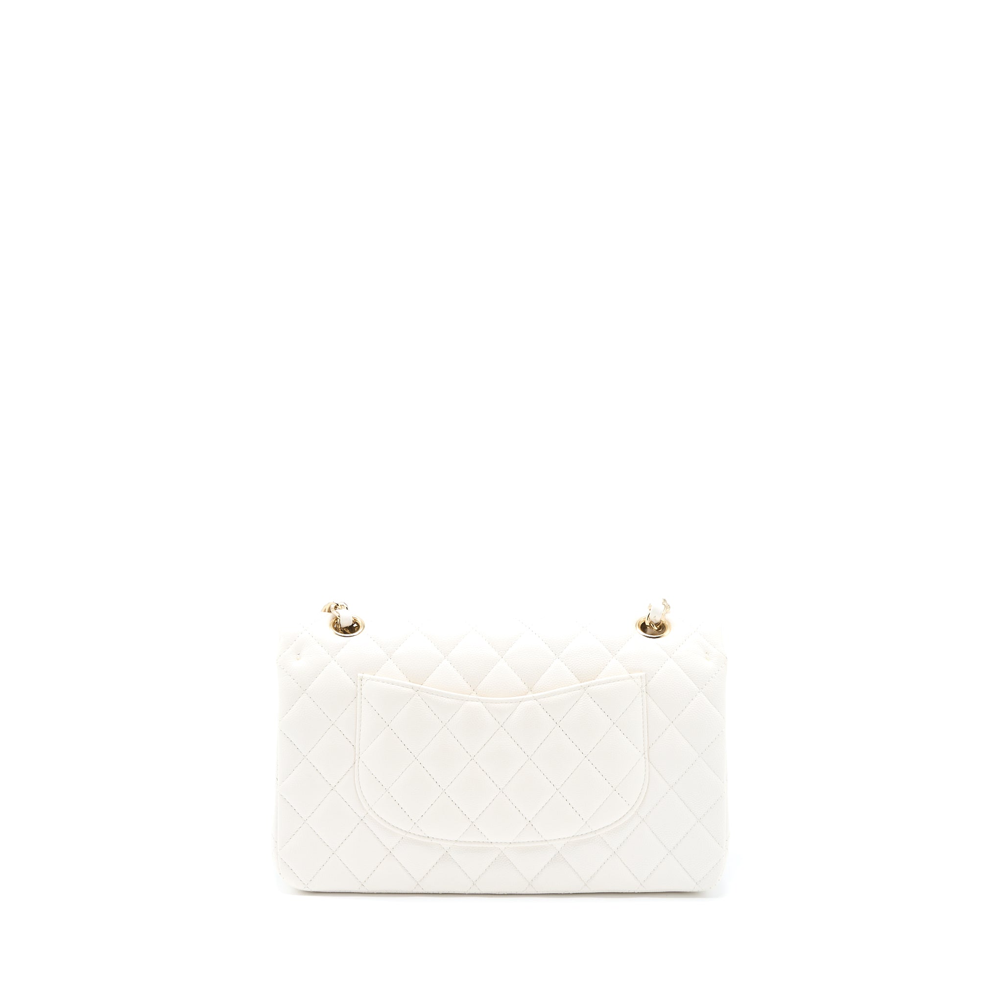 Chanel Medium Classic Double Flap Bag Caviar White L
