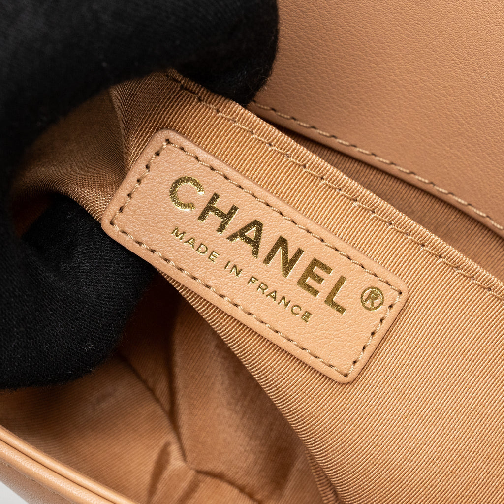 Chanel Small Boy Bag limited edition Calfskin Dark Beige