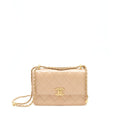 Chanel 21A Gold Crush Flap Bag Calfskin beige