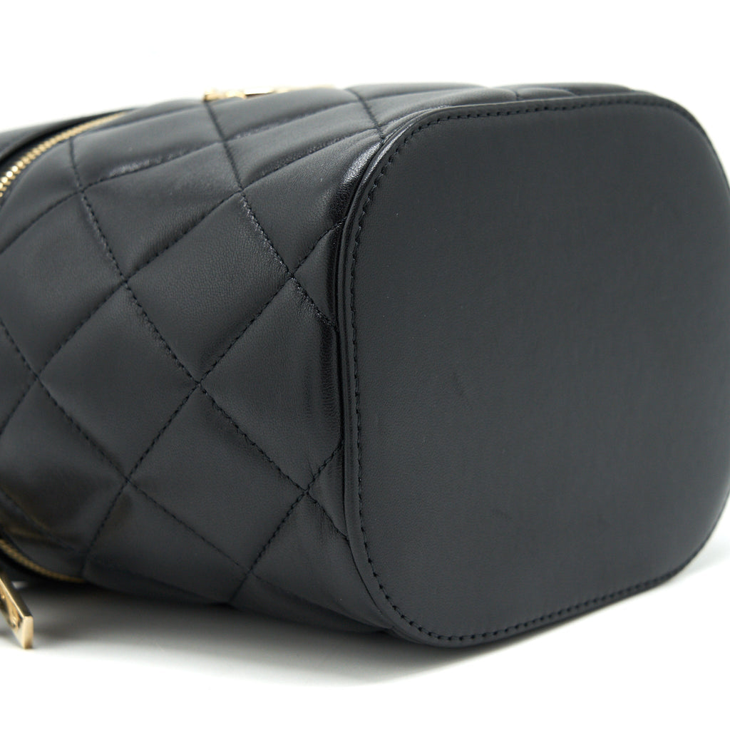 Chanel Trendy CC Round Vanity Case Crossbody Bag Lambskin Black L
