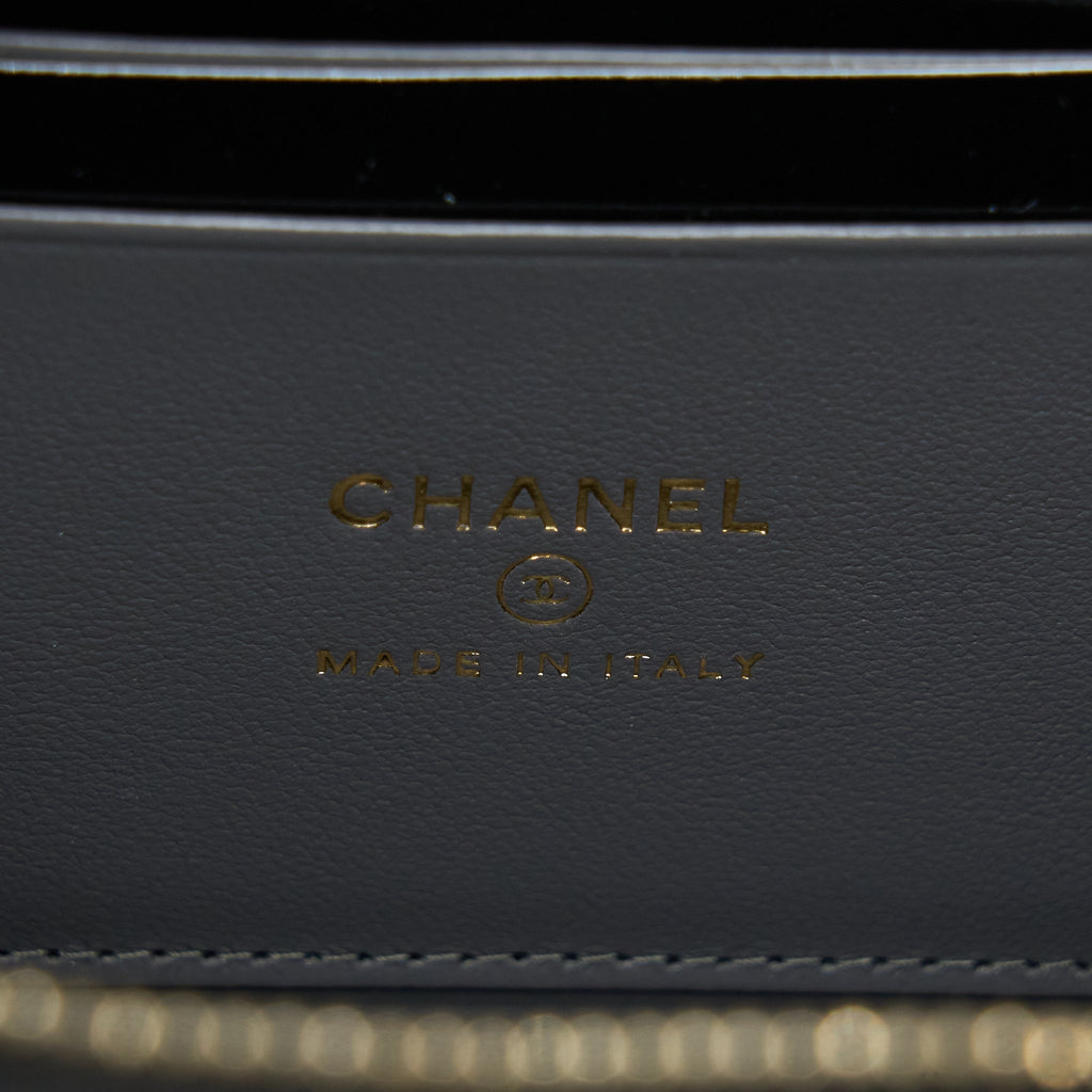 Chanel 22A Top Handle Long Vanity With Chain Grey