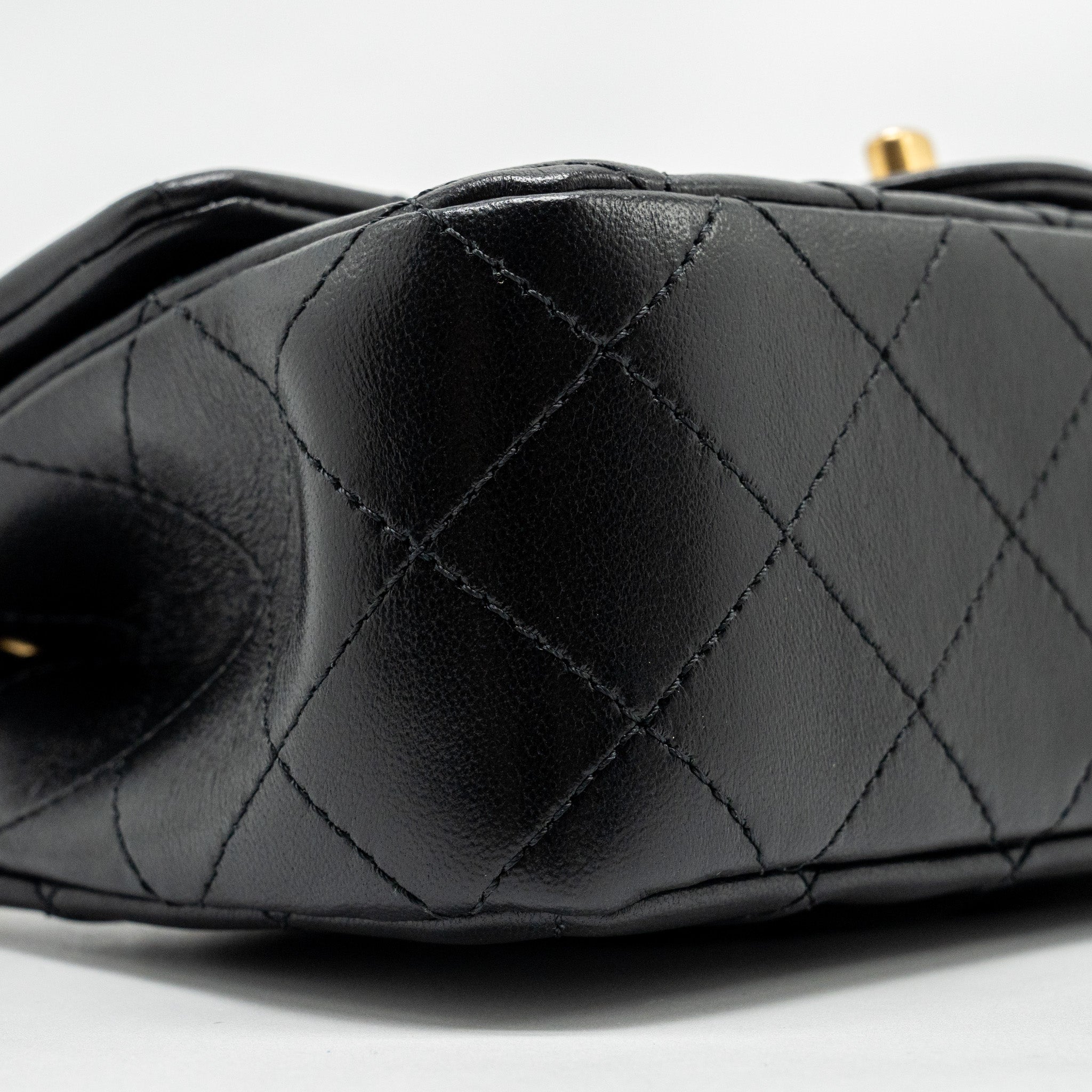 Chanel 24k Pearl Crush Mini Rectangular Flap Bag Shiny Lambskin Black  (microchip)