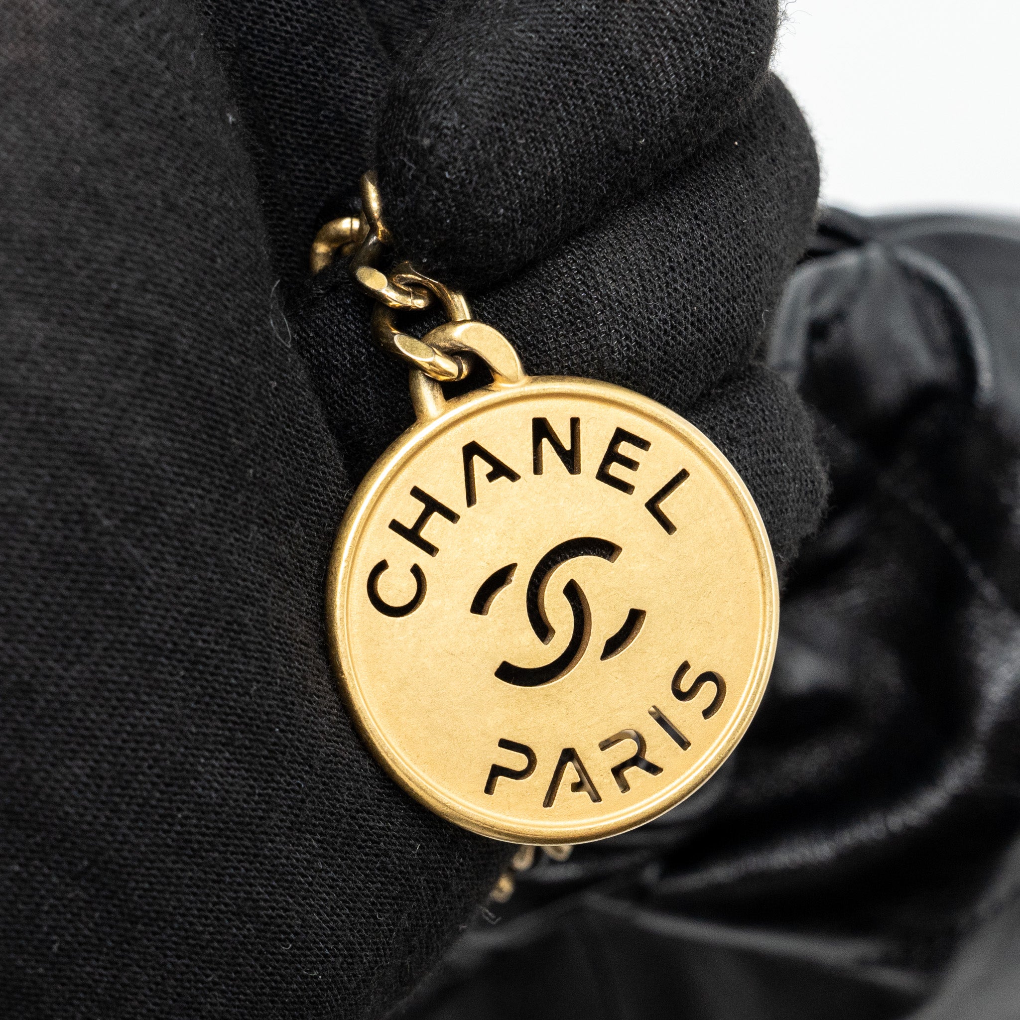 Chanel 23s Mini 22 Bag With Pearl Shiny Calfskin  (Microchip)