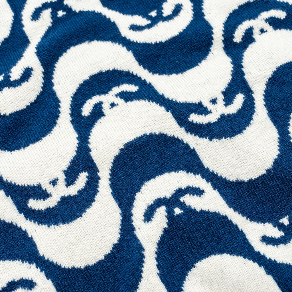 Chanel size 34 cashmere sweater blue/white