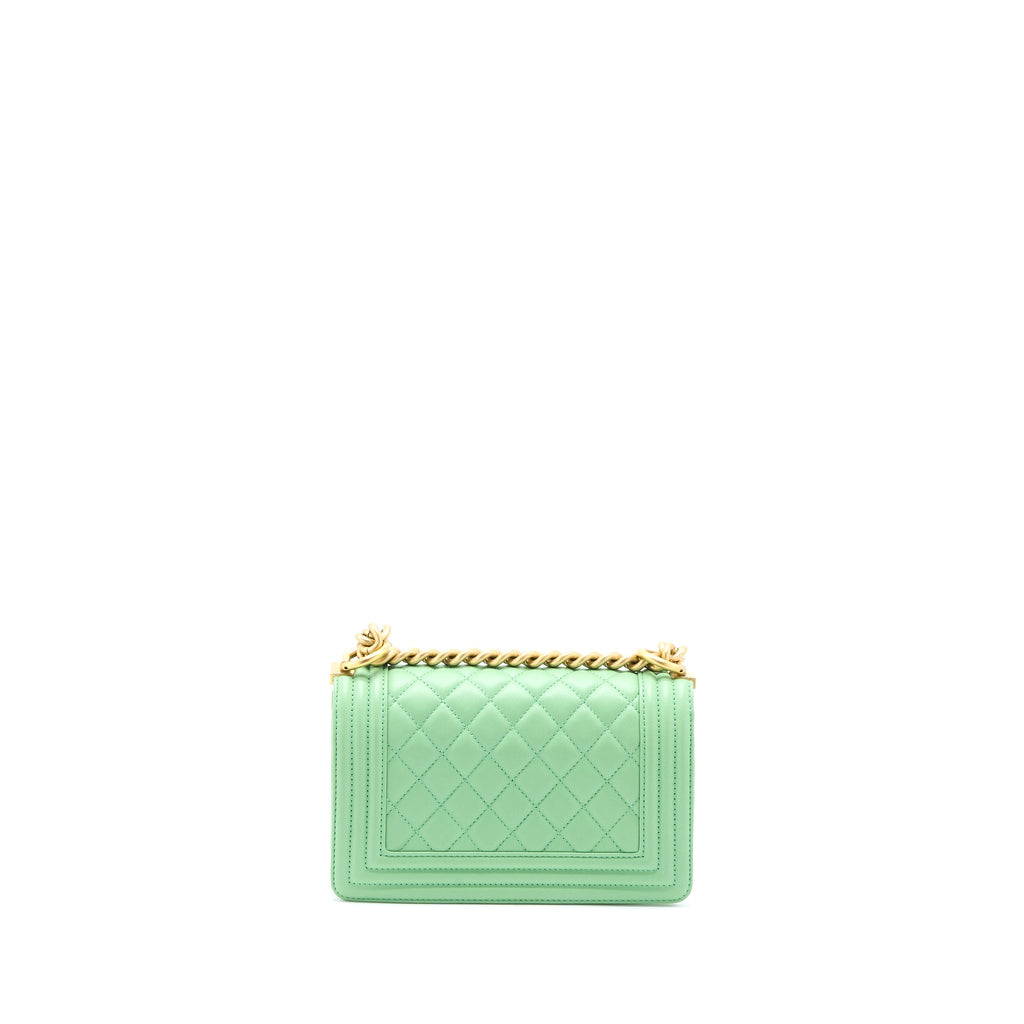 Chanel Small Boy Bag Calfskin Green