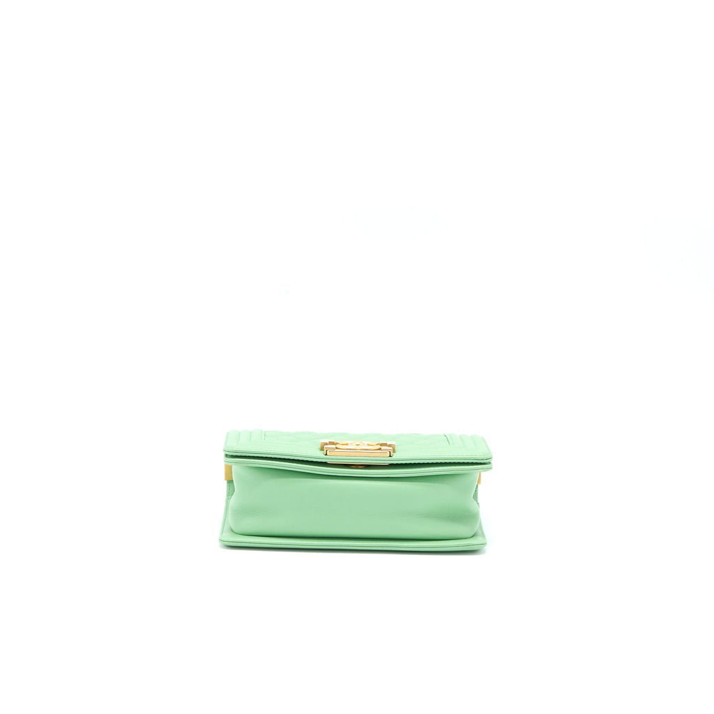 Chanel Small Boy Bag Calfskin Green