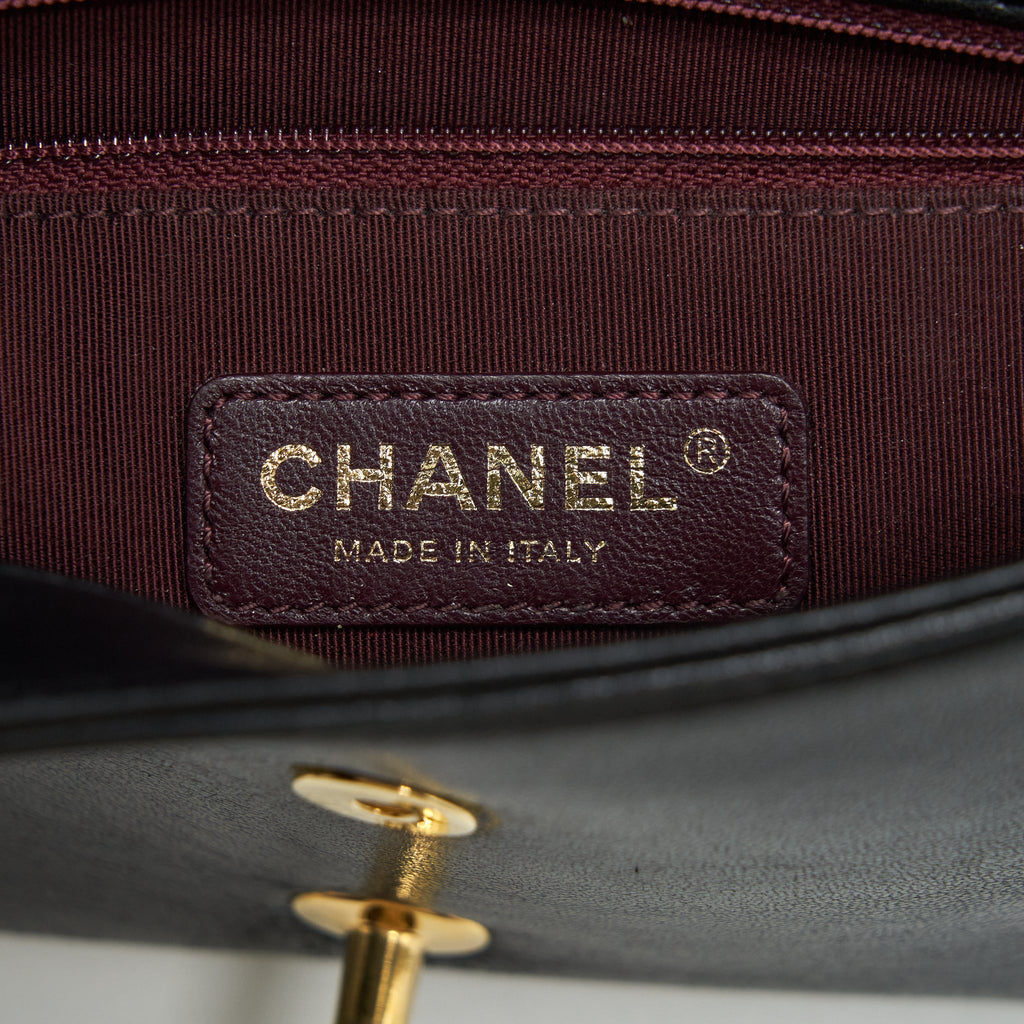 Chanel CC Logo Flap Bag Lambskin Black
