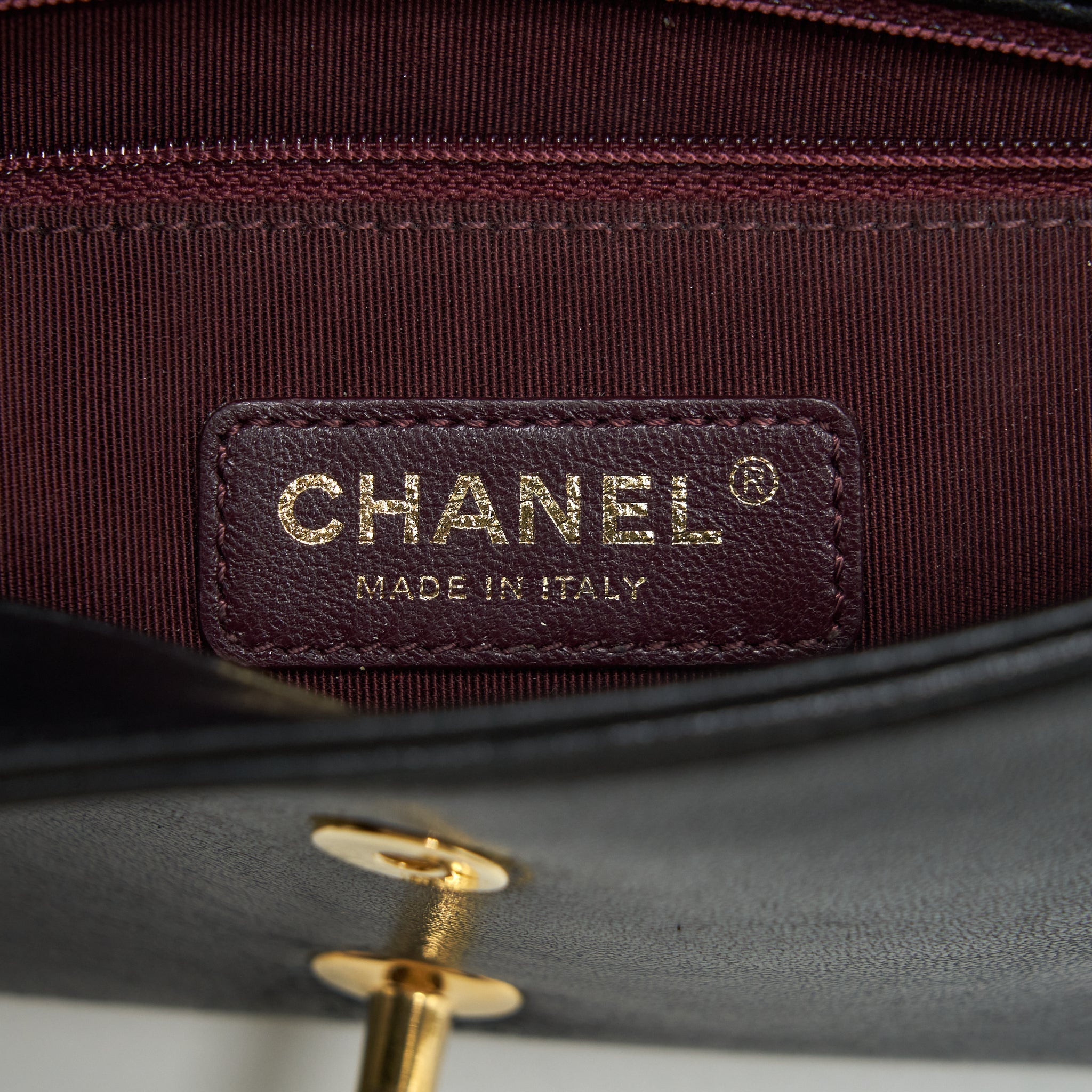 Chanel CC Logo Flap Bag Lambskin Black