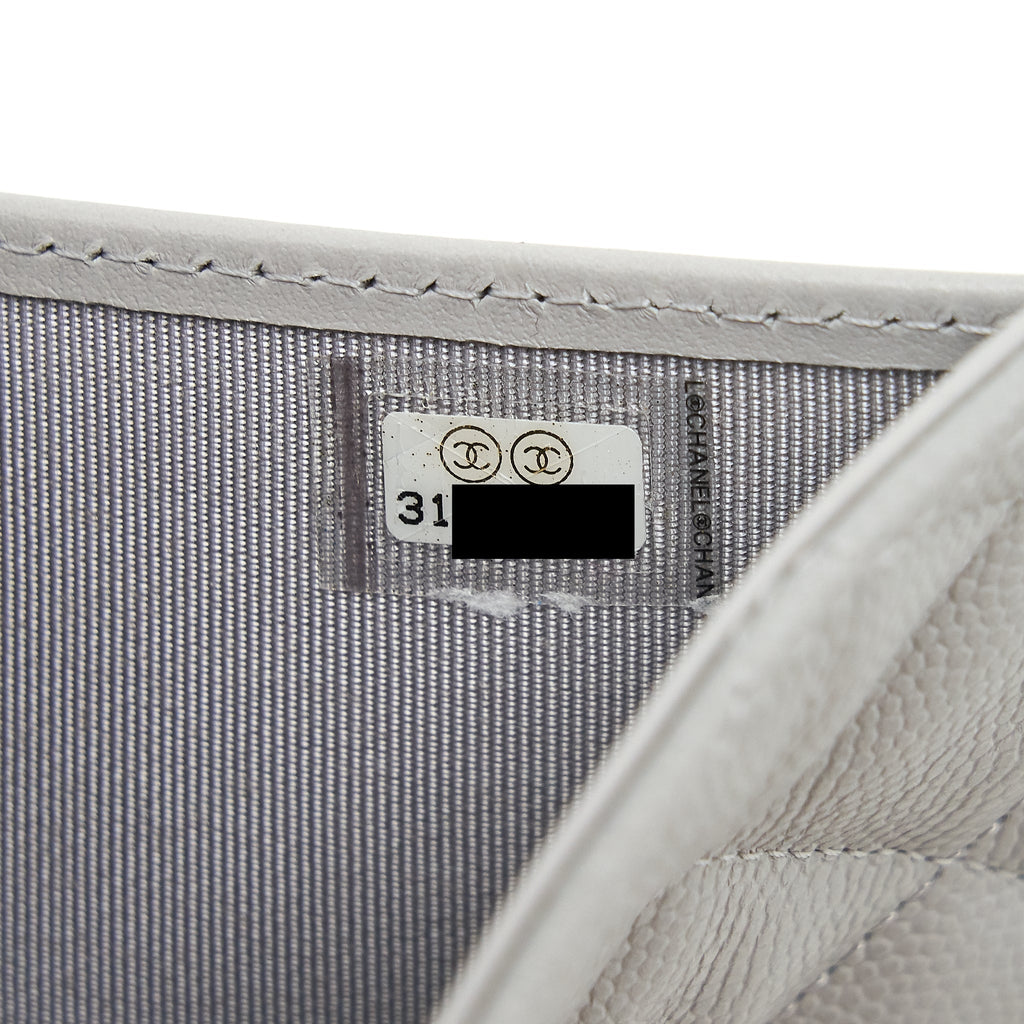 Chanel Classic Small Flap Wallet caviar Grey L
