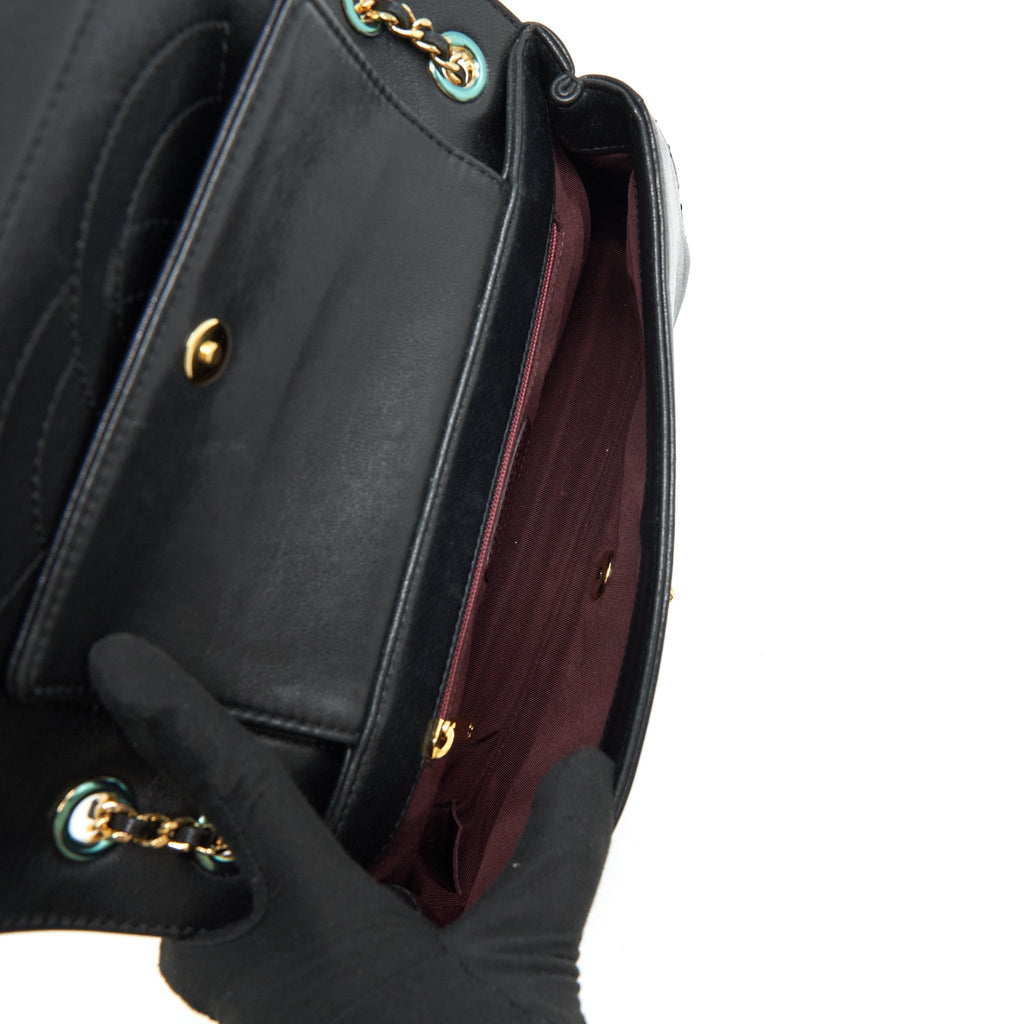 Chanel CC Logo Flap Bag Lambskin Black