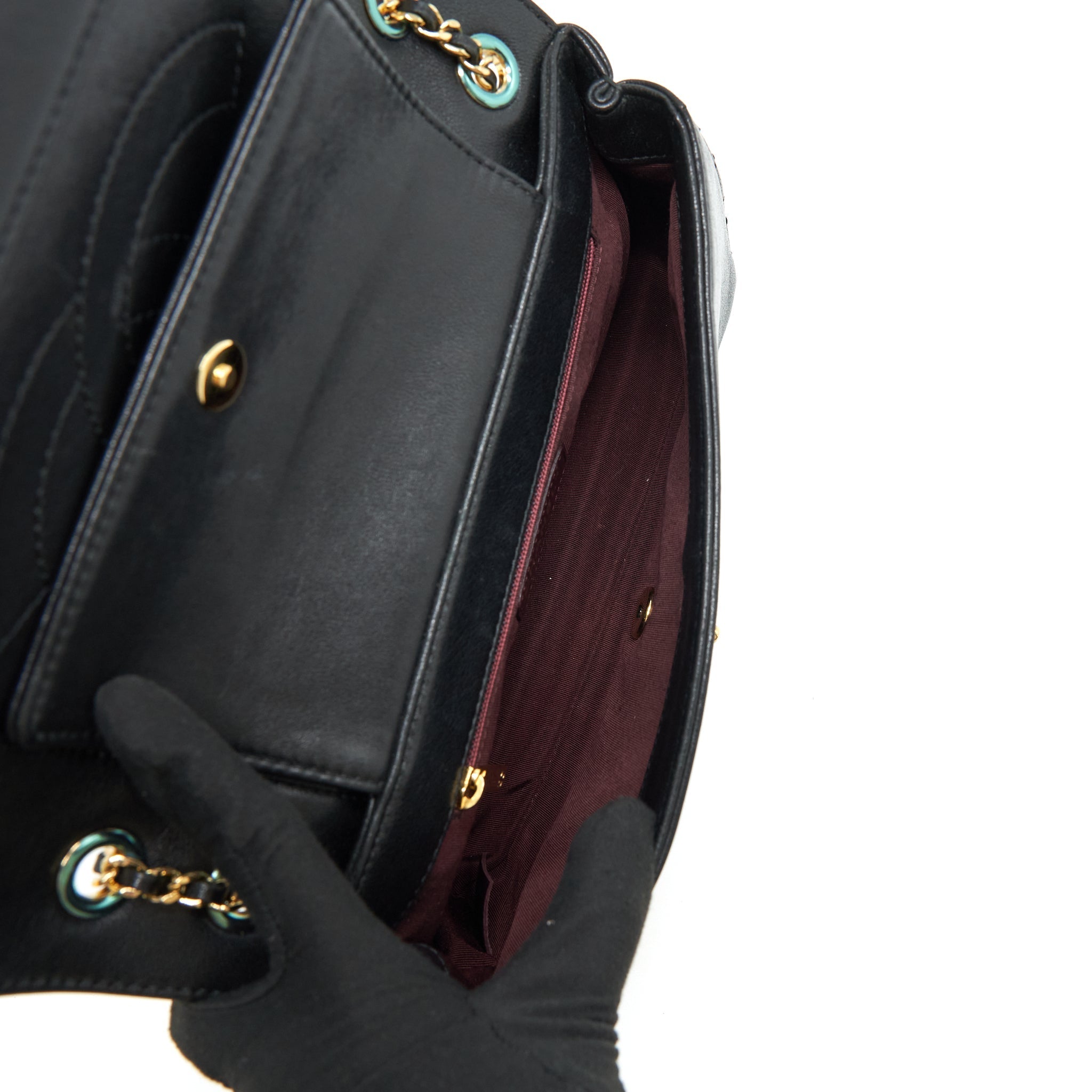 Chanel CC Logo Flap Bag Lambskin Black
