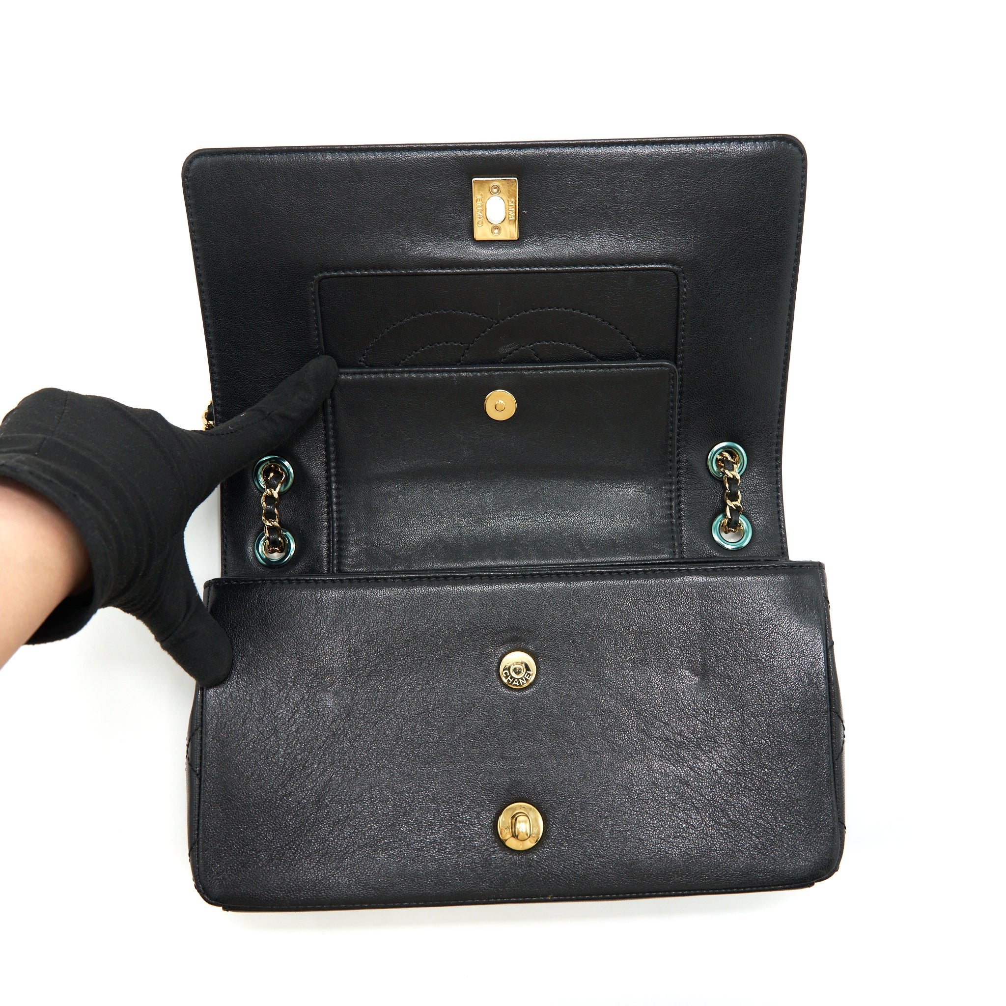 Chanel CC Logo Flap Bag Lambskin Black