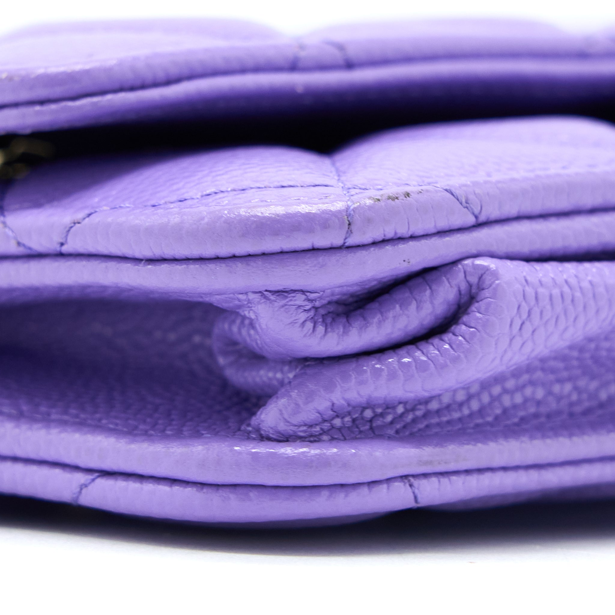 Chanel Classic Wallet On Chain Caviar Purple L