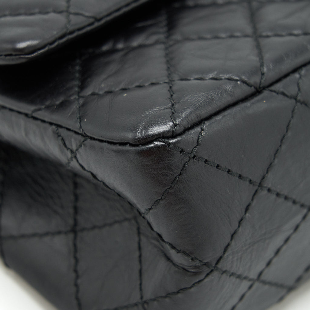 Chanel 2.55 225 Small reissue double flap bag aged Calfskin black