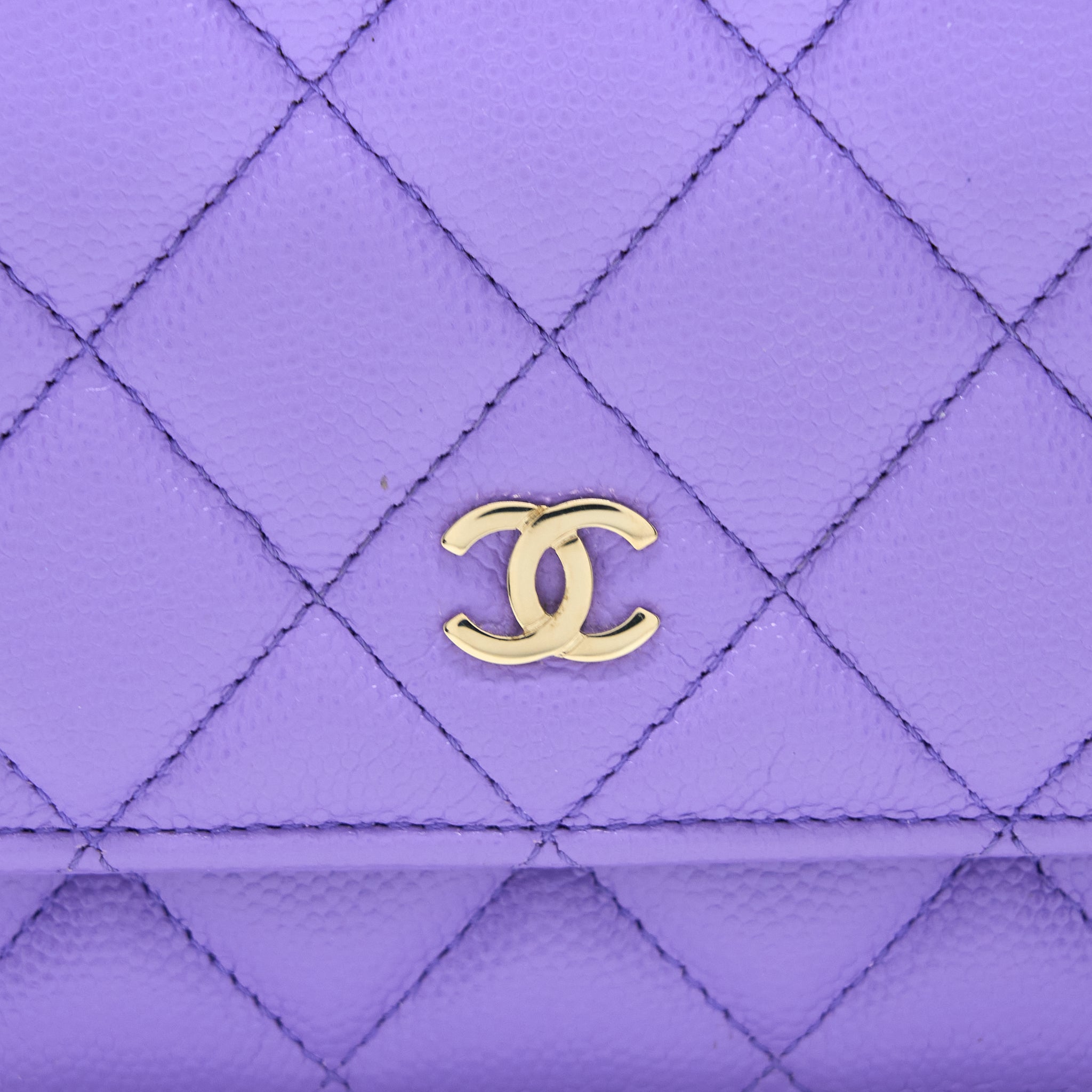 Chanel Classic Wallet On Chain Caviar Purple L