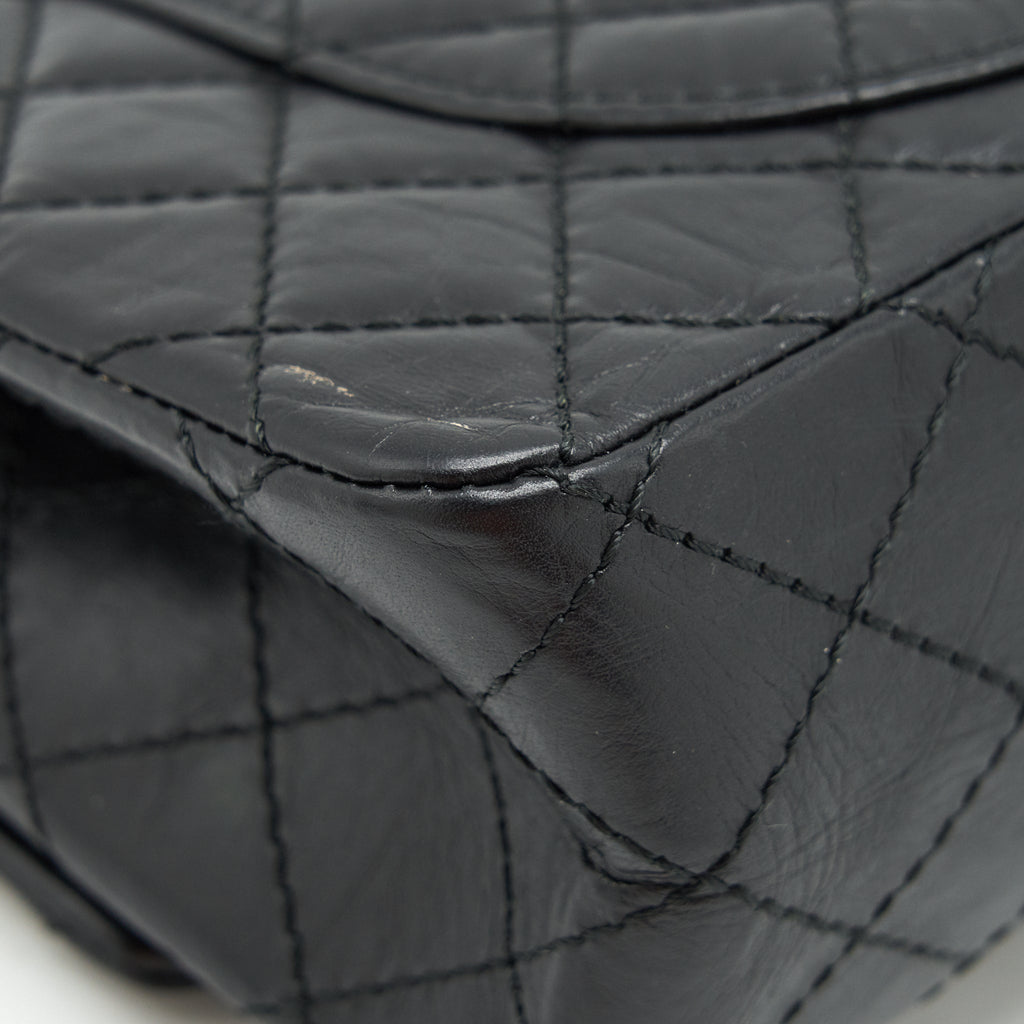 Chanel 2.55 225 Small reissue double flap bag aged Calfskin black