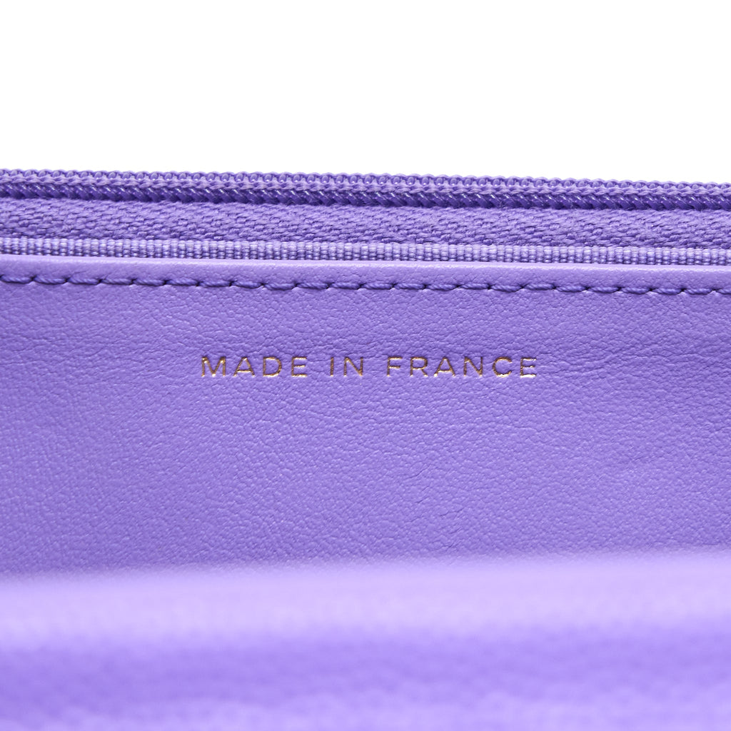 Chanel Classic Wallet On Chain Caviar Purple L
