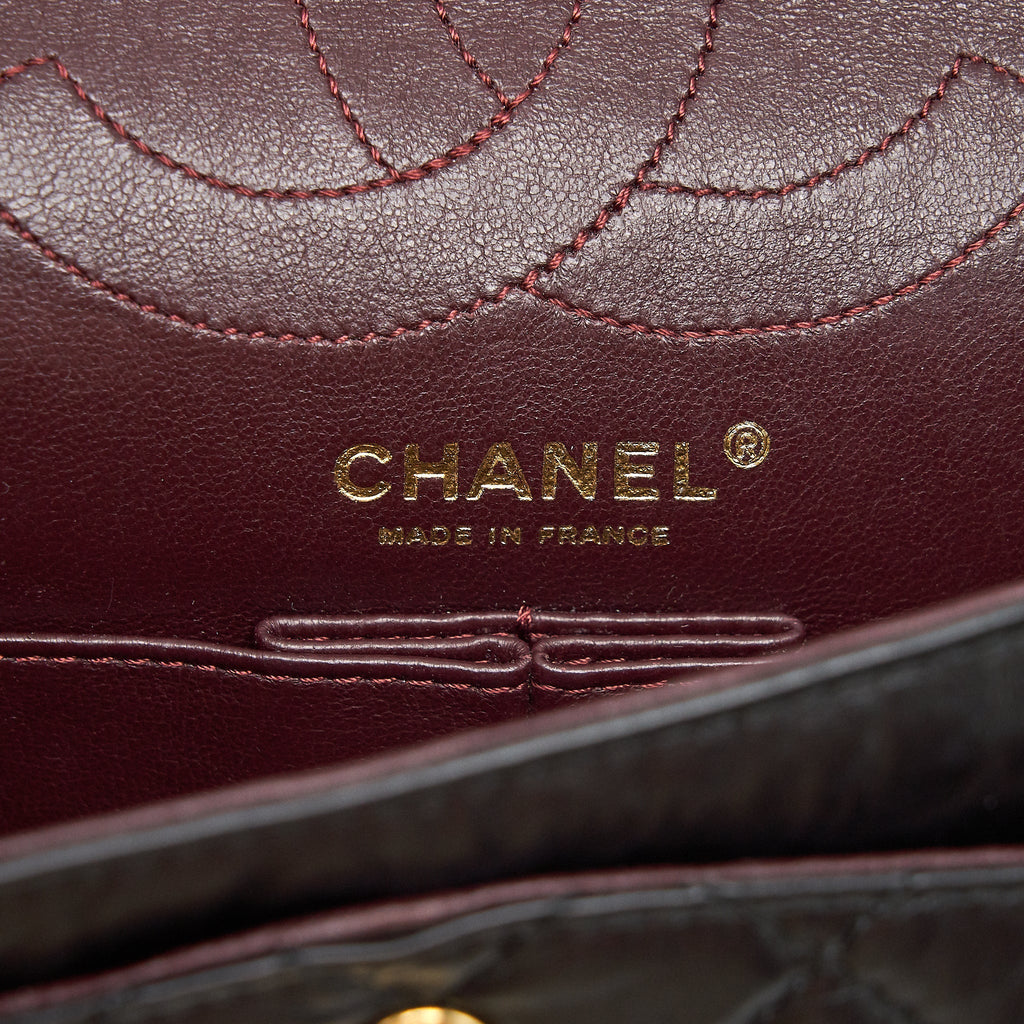 Chanel 2.55 225 Small reissue double flap bag aged Calfskin black