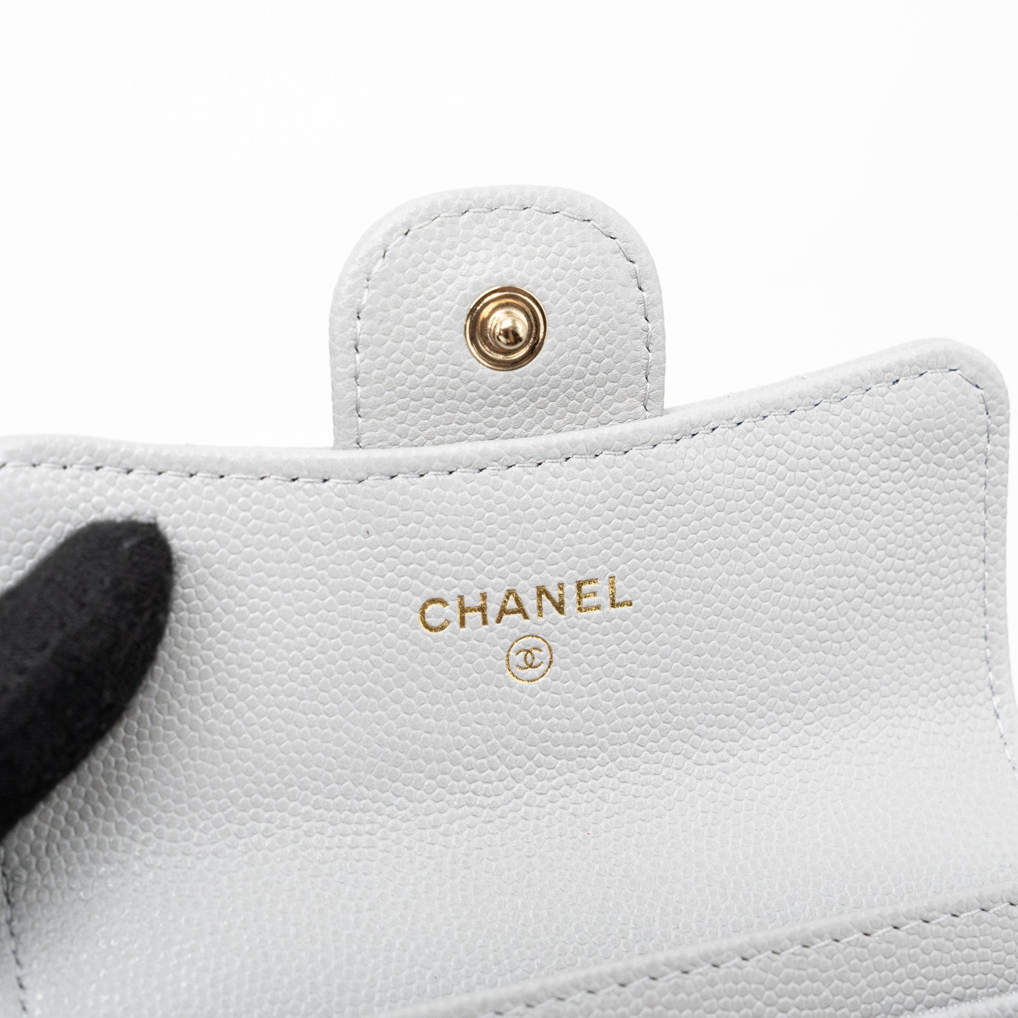 Chanel Classic Flap Card Holder Caviar Light Grey L