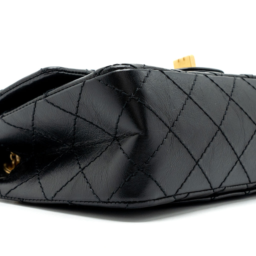 Chanel Mini 2.55 Reissue Flap Bag Aged Calfskin Black (microchip)