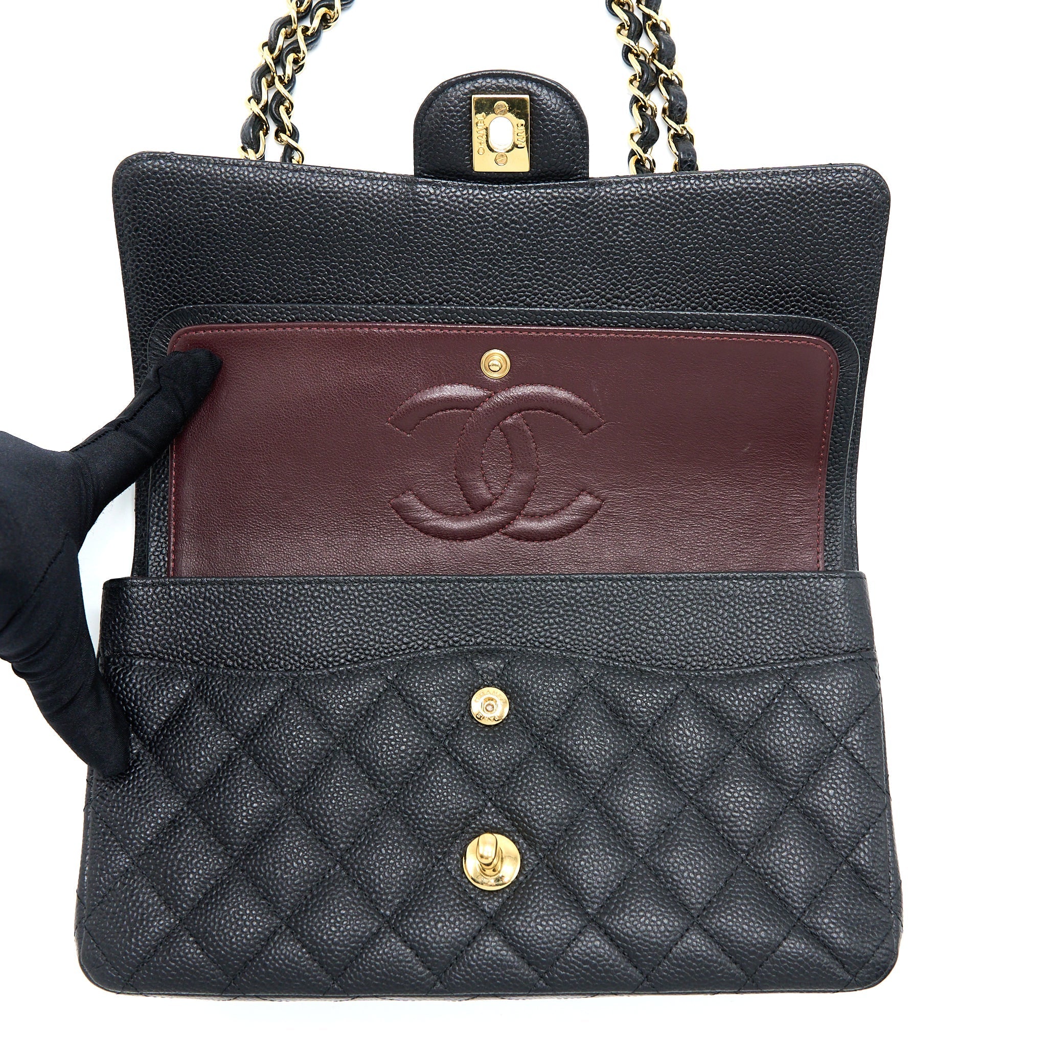 Chanel Medium Classic Double Flap Bag Caviar Black