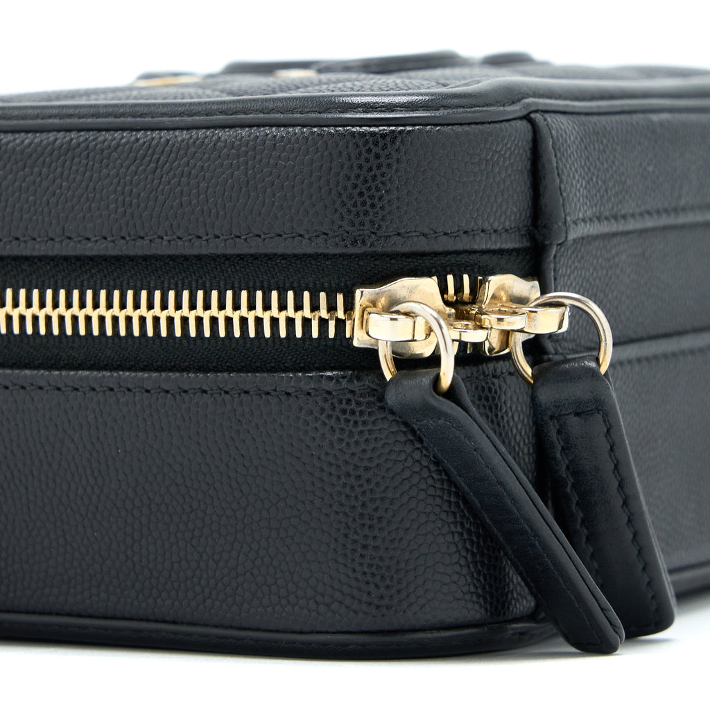 Chanel Filigree Vanity Case Caviar Black