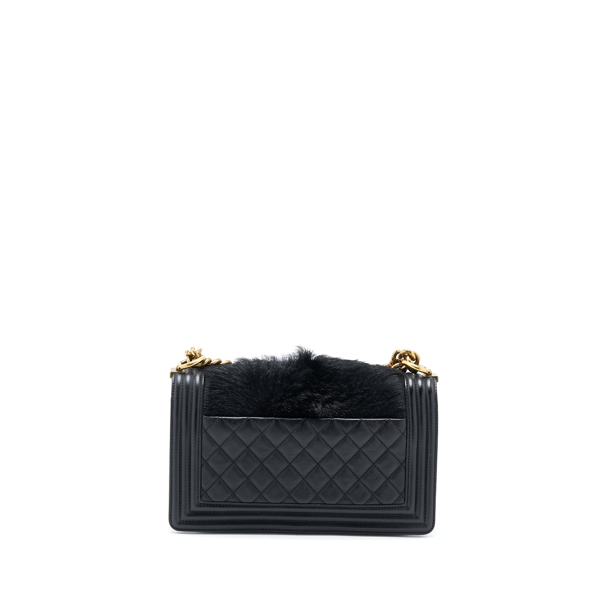 Chanel Medium Boy Bag Goathair/Calfskin Black