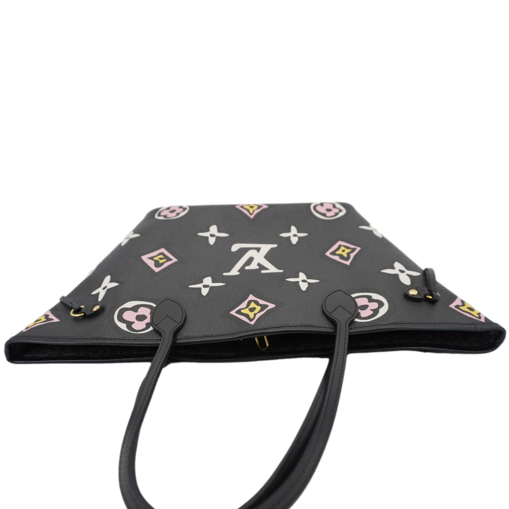 LOUIS VUITTON Neverfull MM Wild At Heart Monogram Empriente Tote Bag Black