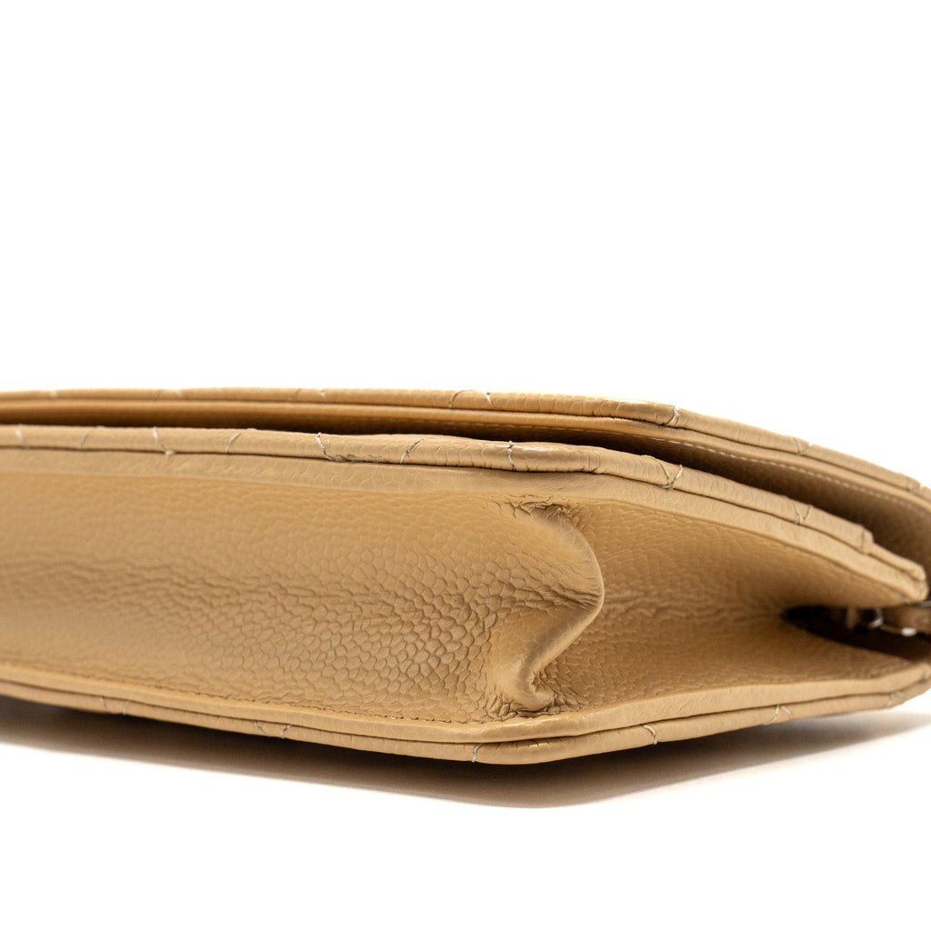 Chanel Classic Wallet on Chain Caviar Beige  (Microchip)