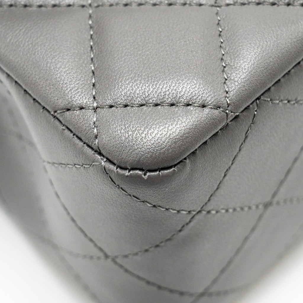 Chanel Mini Rectangular Flap Bag Lambskin Grey L (microchip)