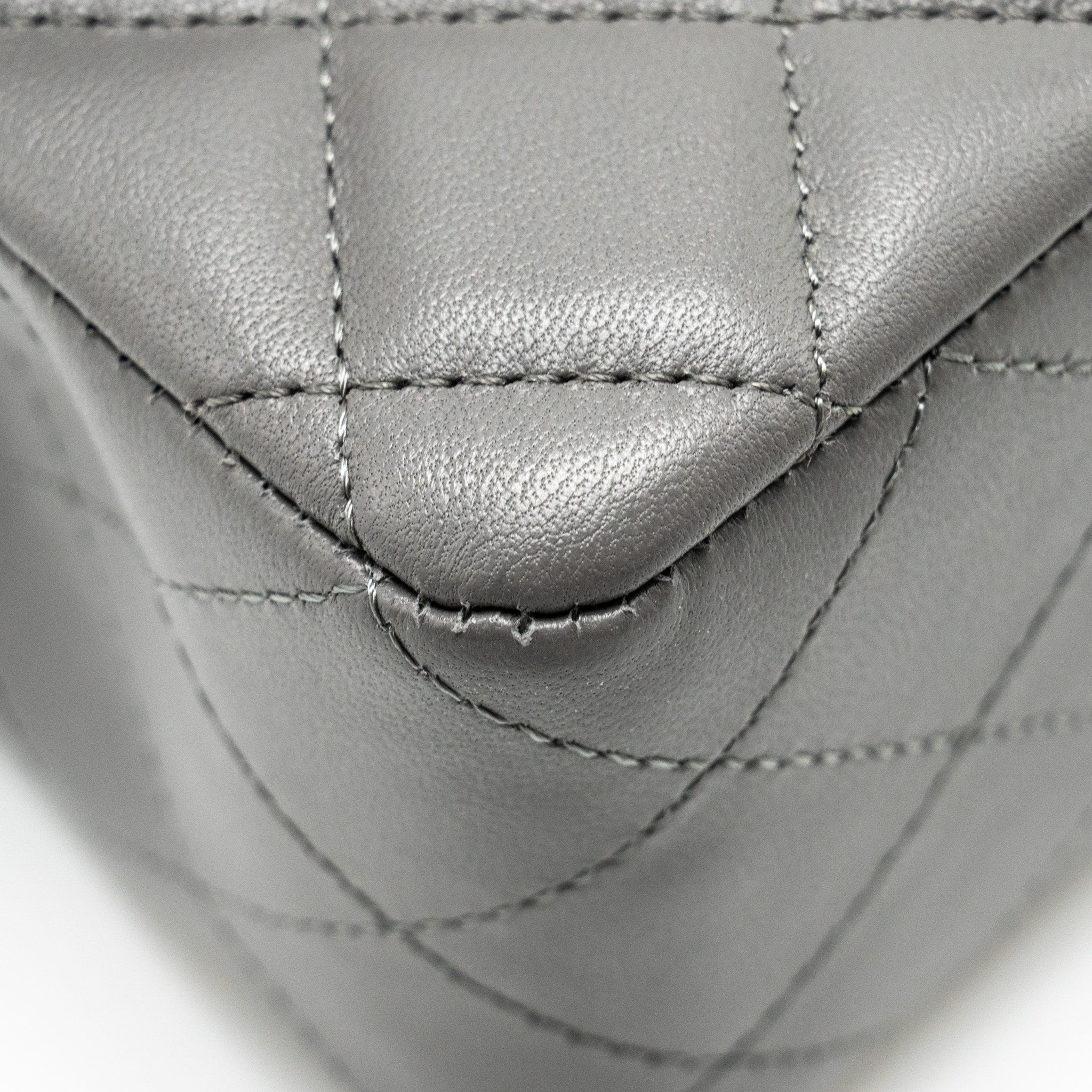 Chanel Mini Rectangular Flap Bag Lambskin Grey L (microchip)