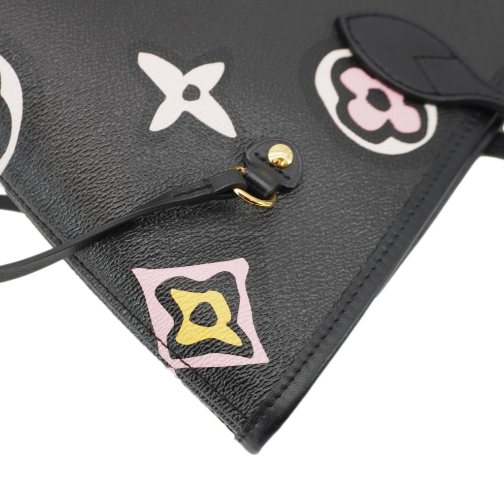 LOUIS VUITTON Neverfull MM Wild At Heart Monogram Empriente Tote Bag Black