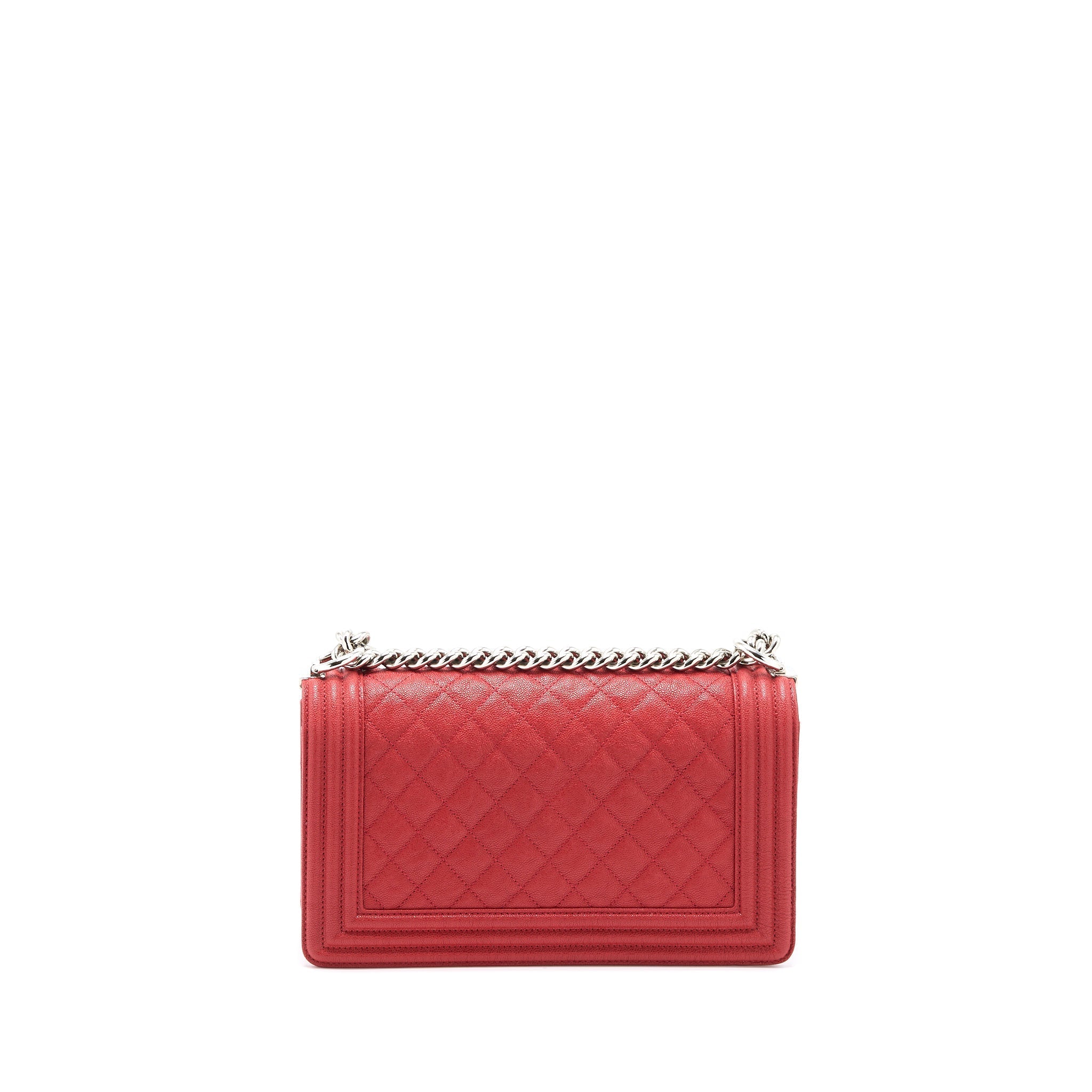 Chanel Medium Boy Bag Grained Calfskin Red