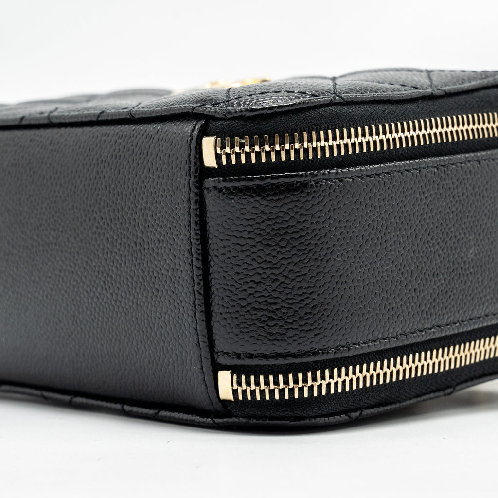 CHANEL 22s Letter Top Handle Small Vanity Case Caviar Black Brushed  (Microchip)