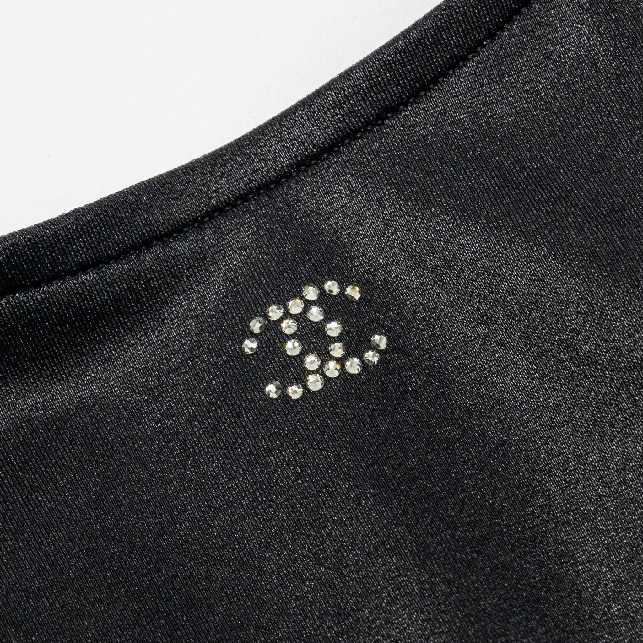 Chanel Size 36 24C CC Crystal Logo One-Piece Swimsuit Polyamide/Elastane Black