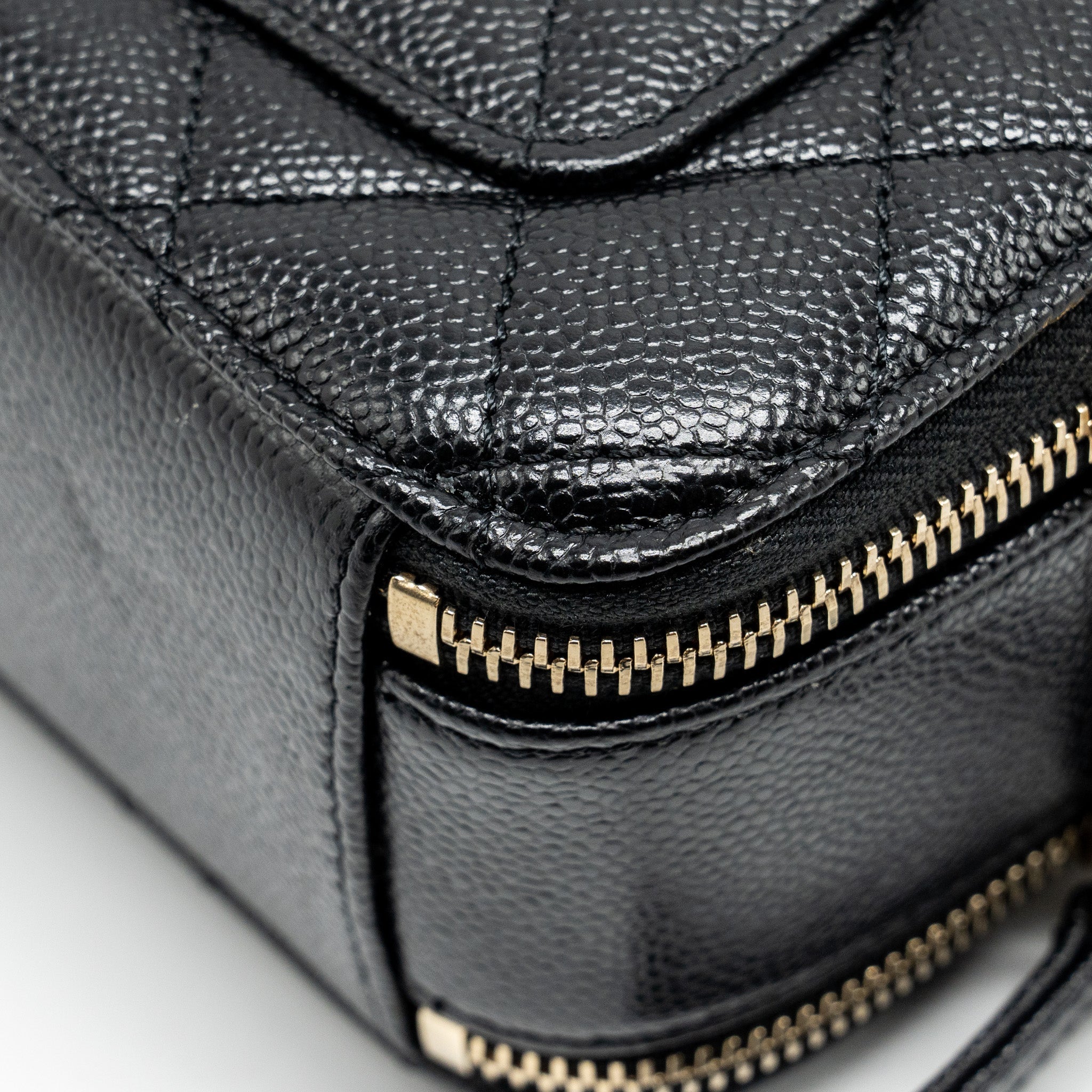 CHANEL 22s Letter Top Handle Small Vanity Case Caviar Black Brushed  (Microchip)