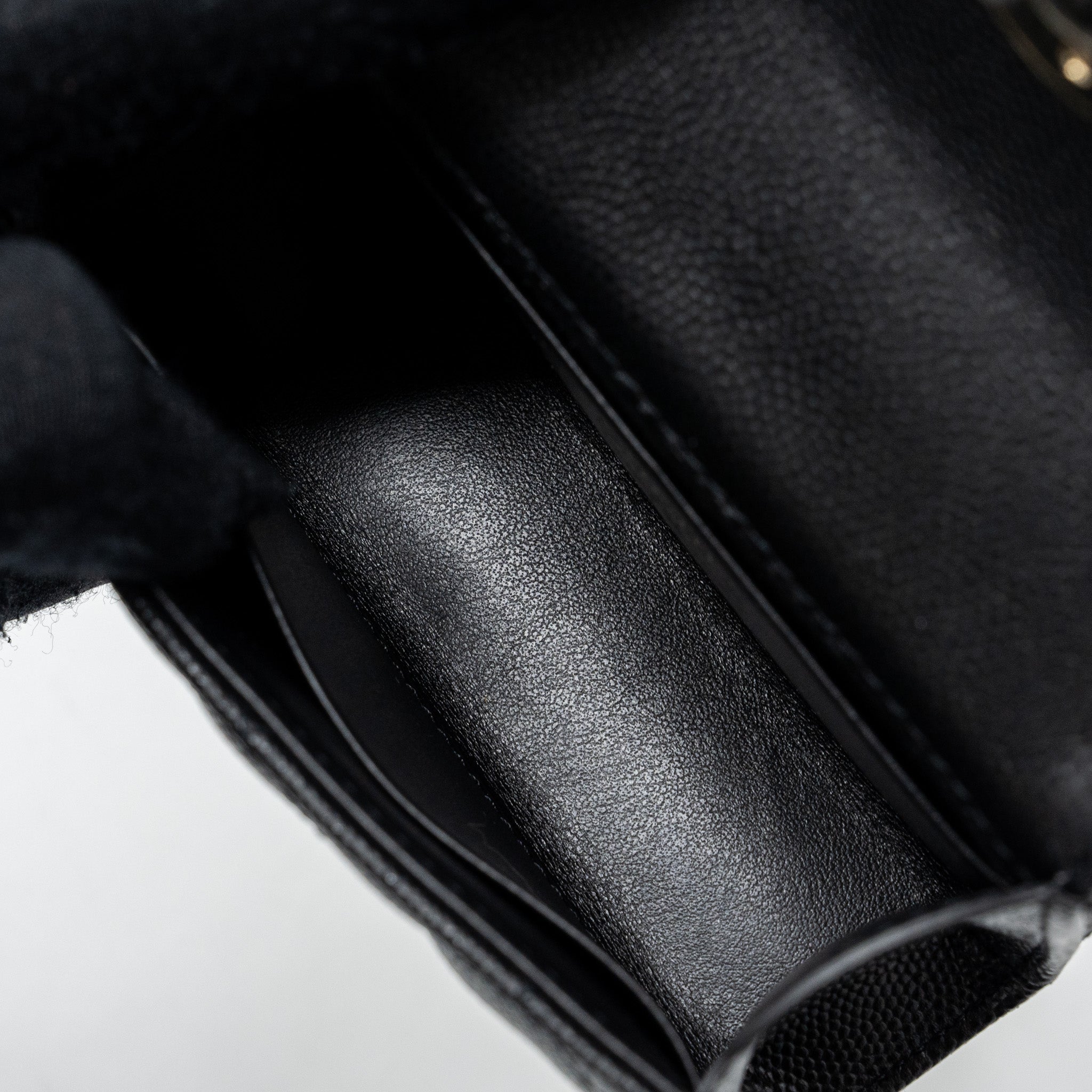 Chanel Mini Top Handle Flap Bag Caviar Black L (microchip)