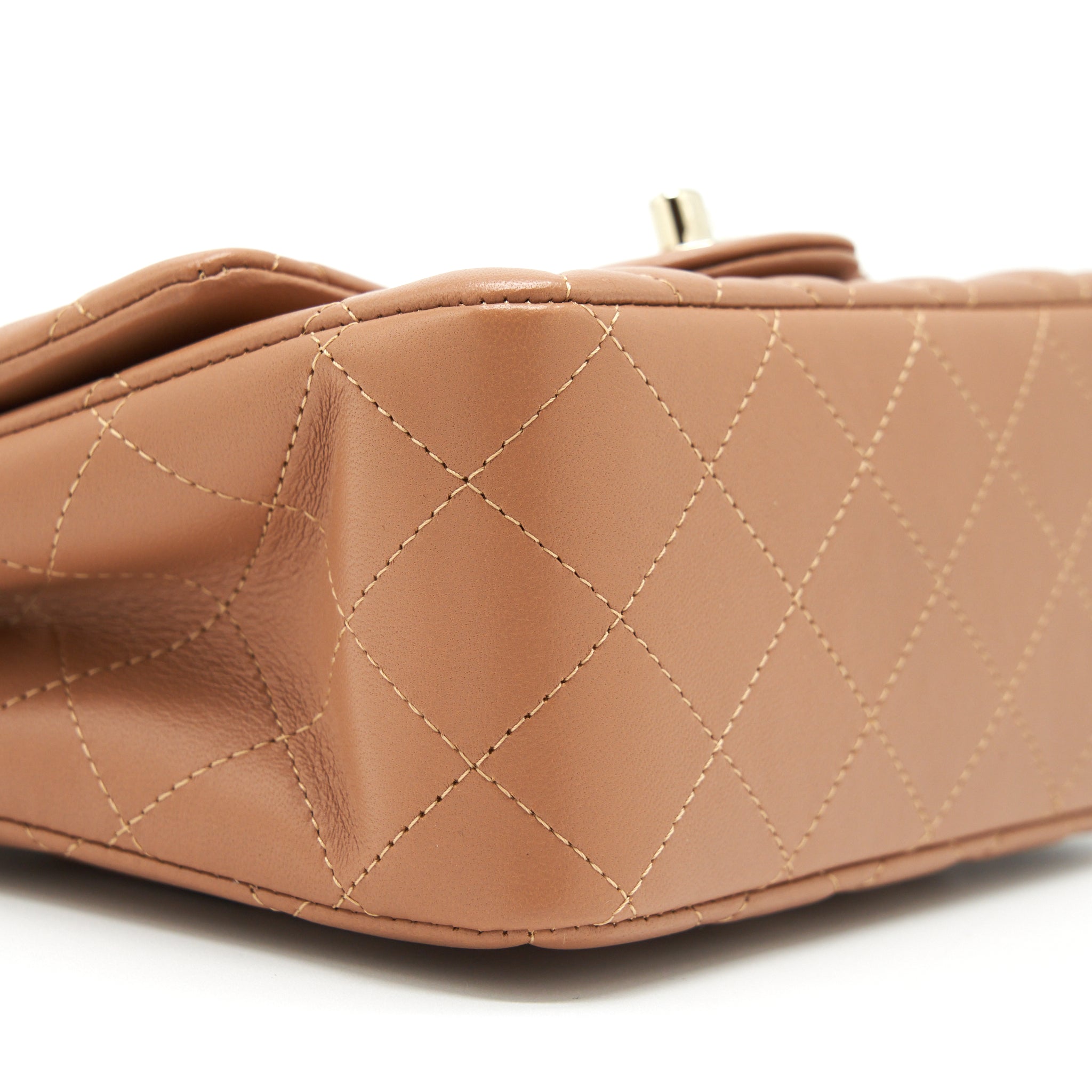 Chanel 22S Mini Square Flap Bag Lambskin Caramel L