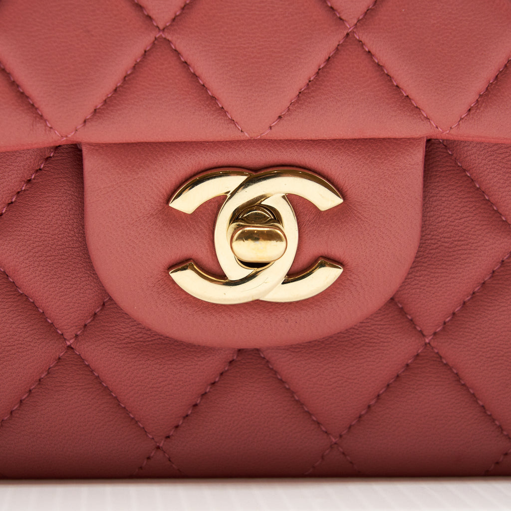 Chanel Limited charm Flap bag Lambskin pink L