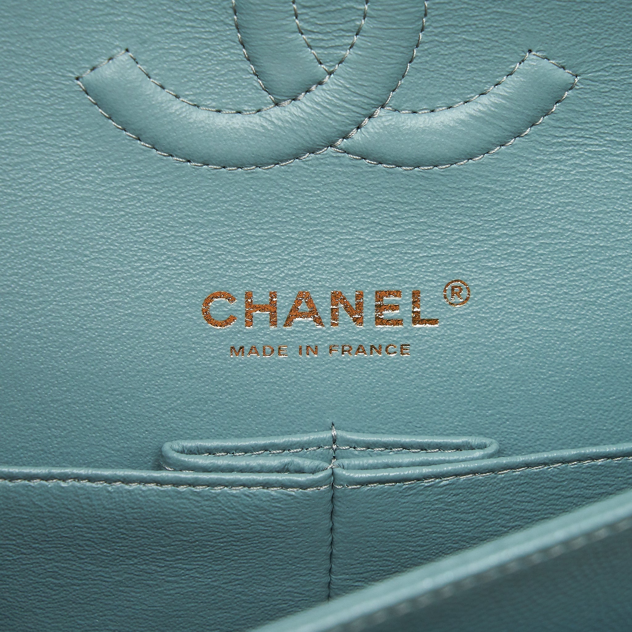 Chanel Classic double flap bag caviar Blue Brushed