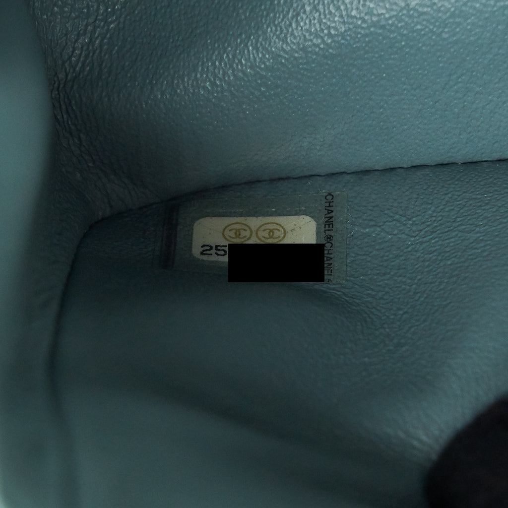 Chanel Classic double flap bag caviar Blue Brushed