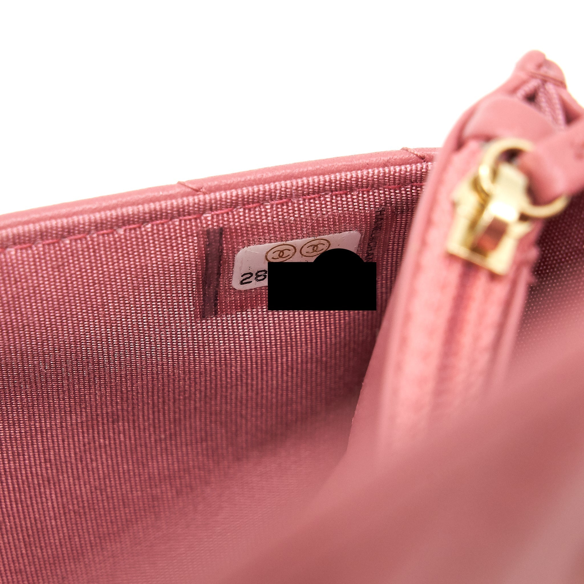 Chanel Chevron trendy CC Wallet on Chain Lambskin pink L