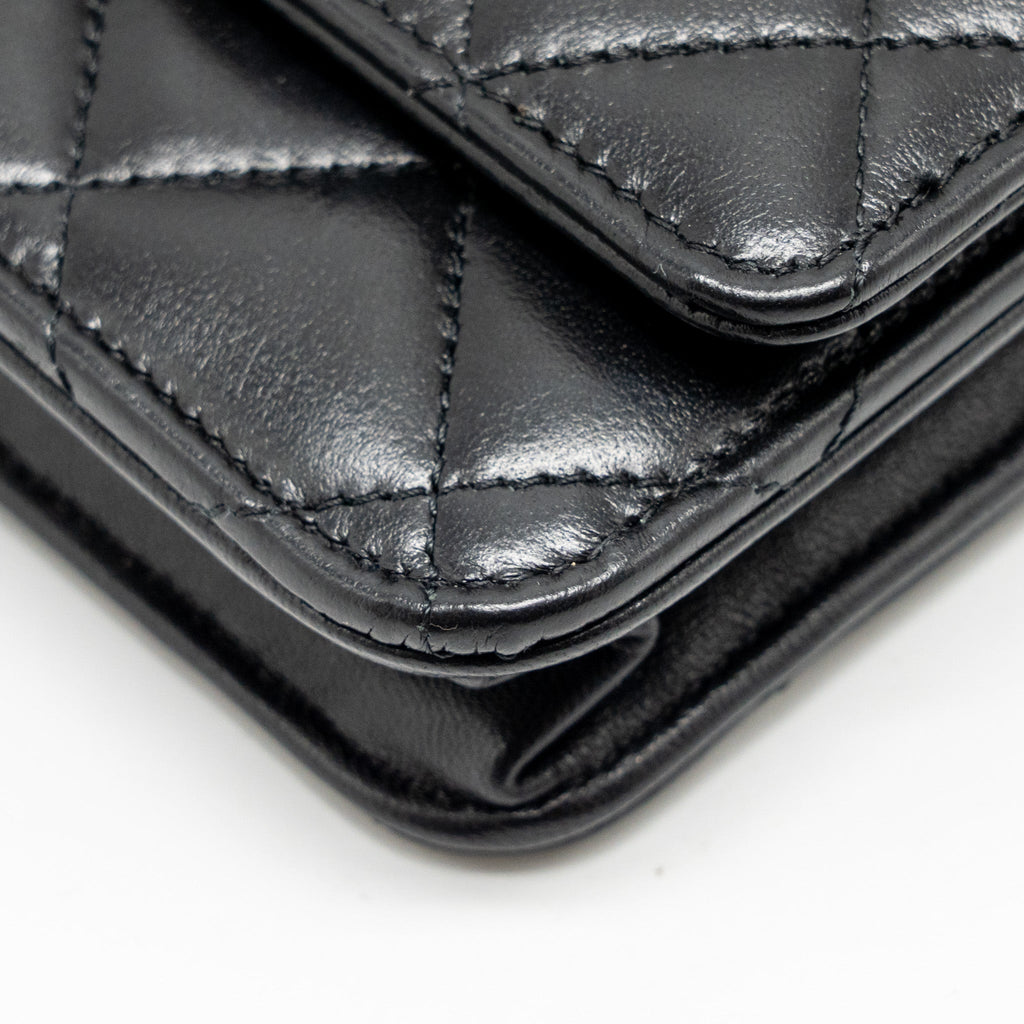 Chanel Trendy CC Wallet on Chain Lambskin Black L (Microchip)