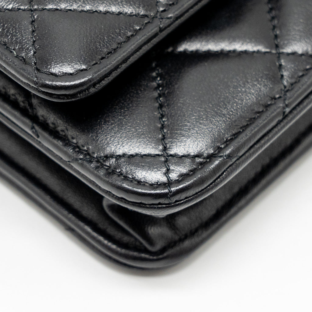 Chanel Trendy CC Wallet on Chain Lambskin Black L (Microchip)