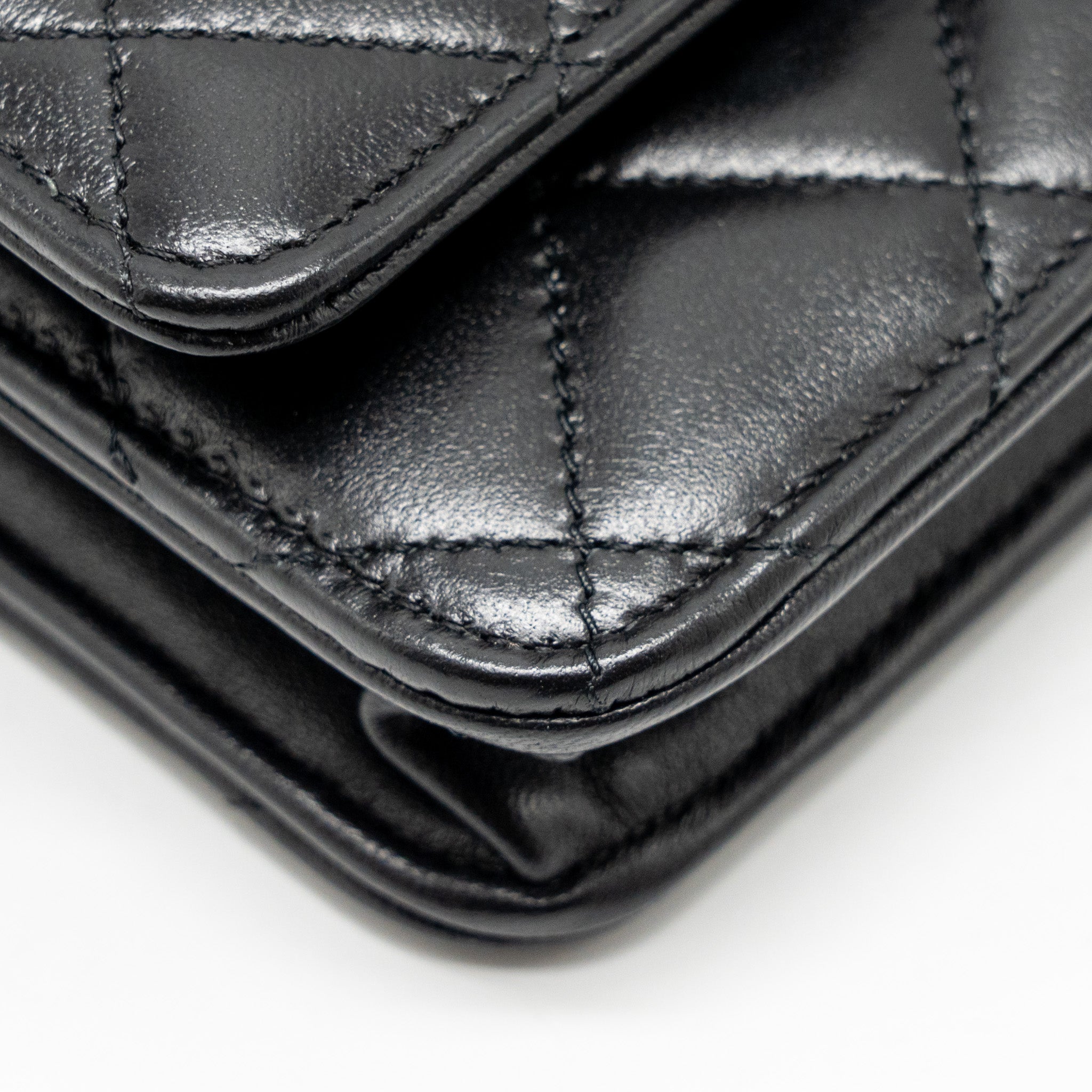 Chanel Trendy CC Wallet on Chain Lambskin Black L (Microchip)