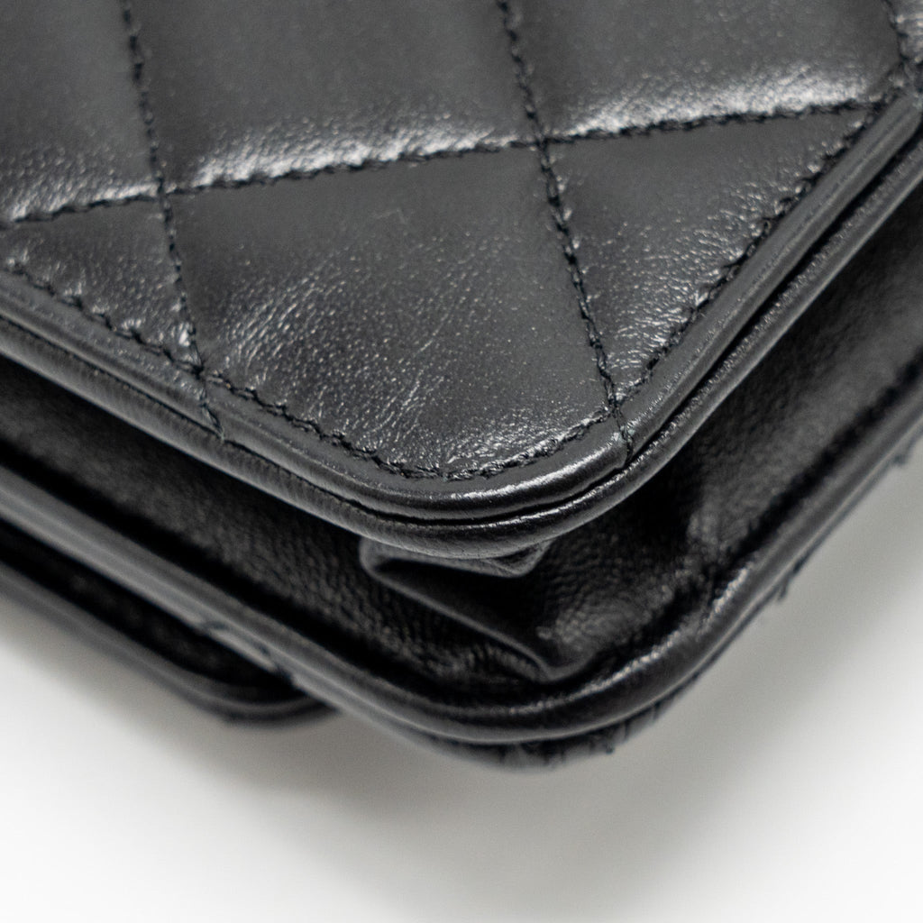 Chanel Trendy CC Wallet on Chain Lambskin Black L (Microchip)