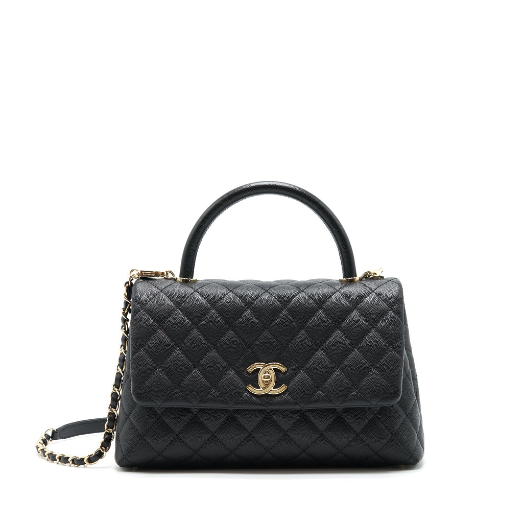 Chanel Medium Coco Handle Caviar Black L