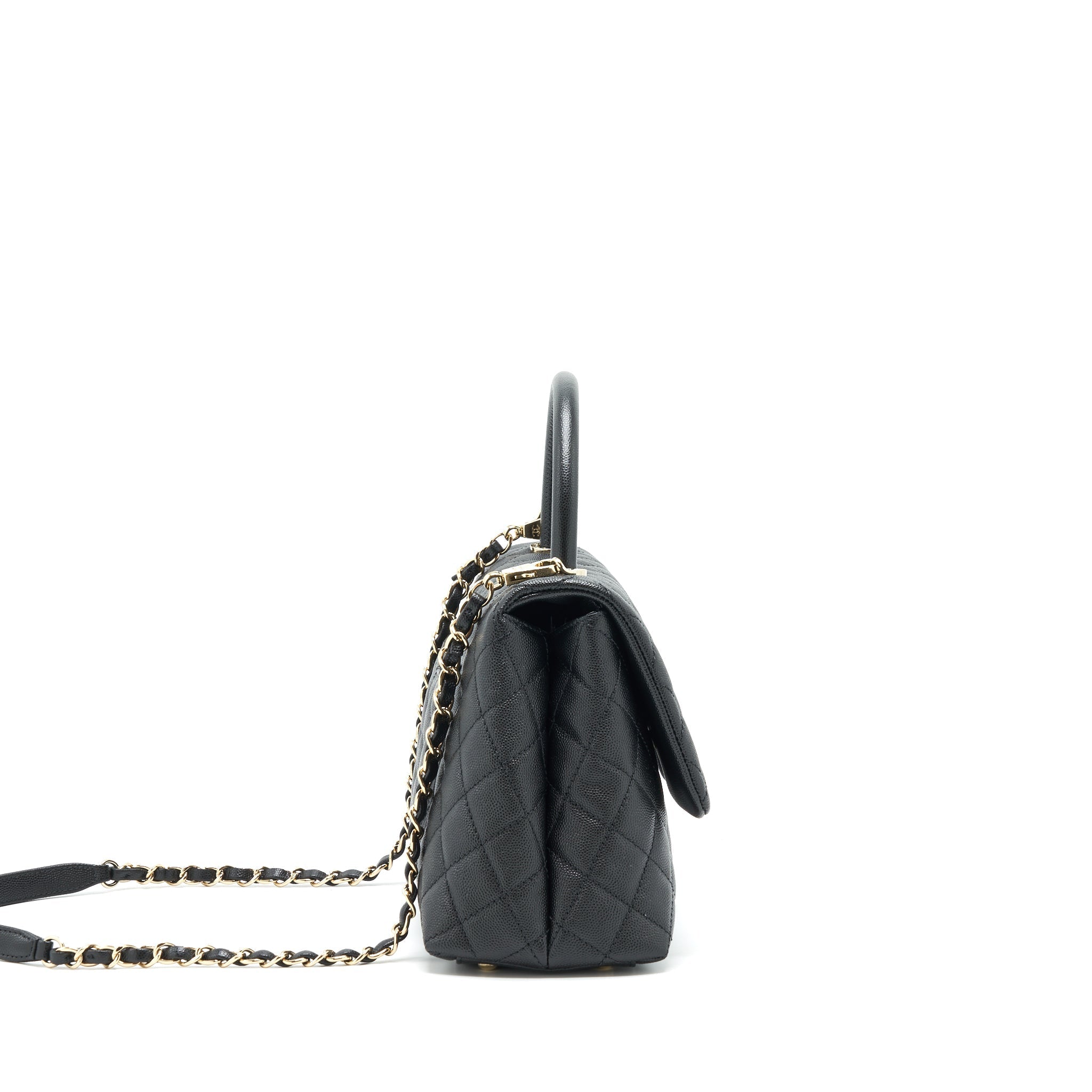 Chanel Medium Coco Handle Caviar Black L