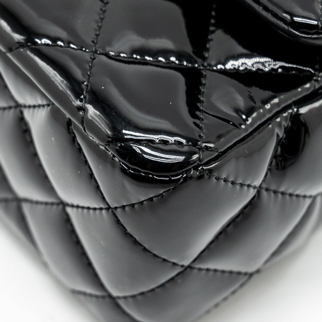 Chanel Mini Rectangular Flap Bag Patent Black L