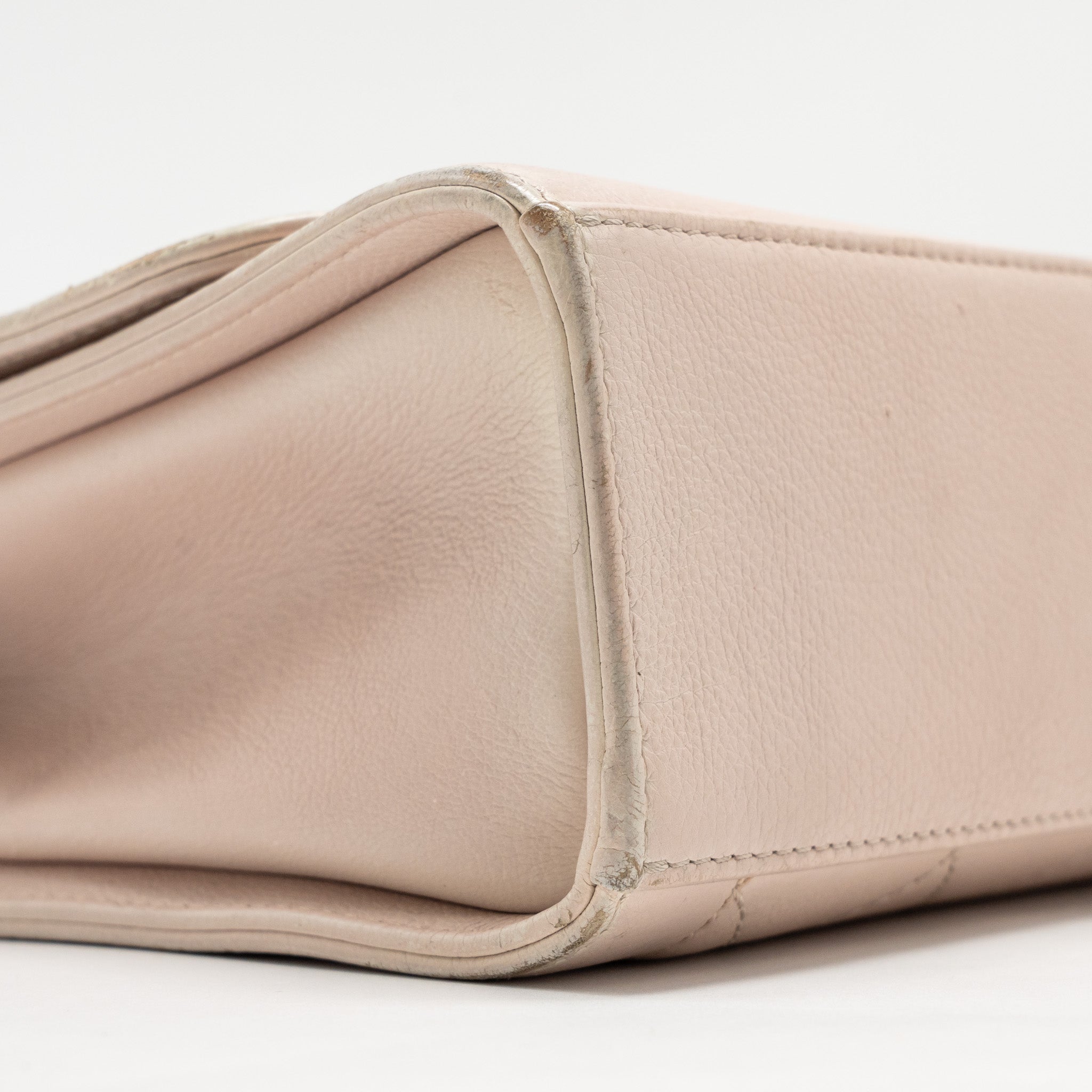 Chanel 17C Click Label Shoulder Bag Calfskin Light Pink L